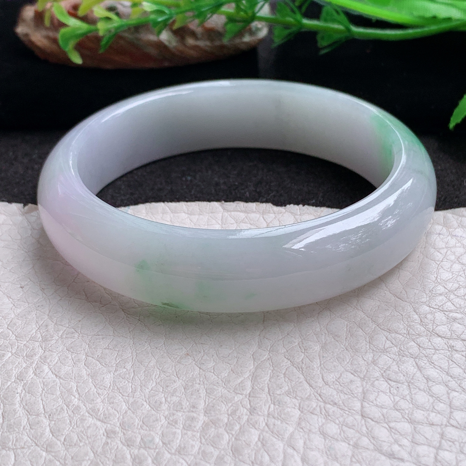 zjf实拍58*14.8*8平安镯 缅甸翡翠玉手镯飘阳绿厚装正圈玉手环