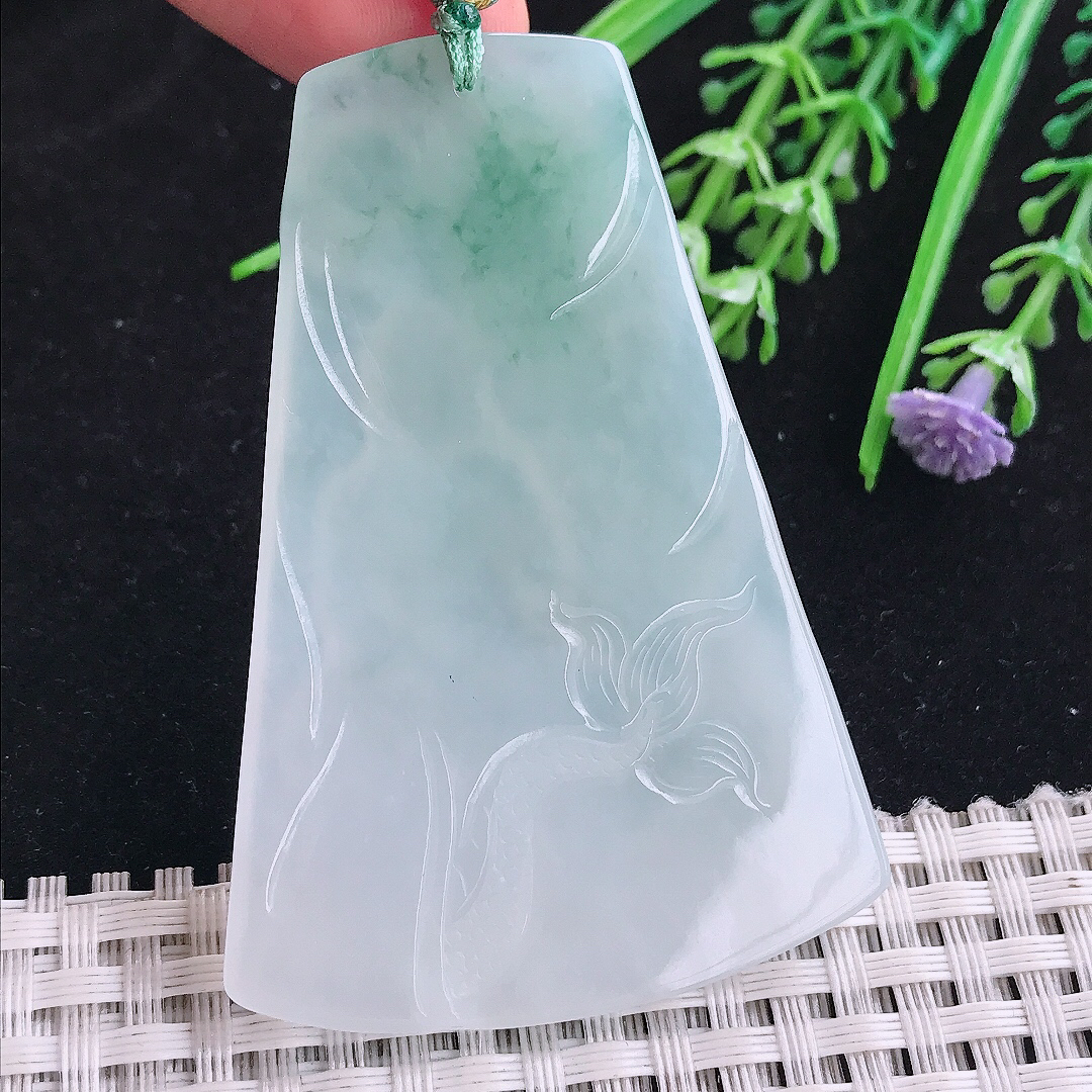 实拍A货翡翠62.6/43.4/5.5老坑冰润起胶冰晴阿弥陀佛吊坠翡翠玉挂件
