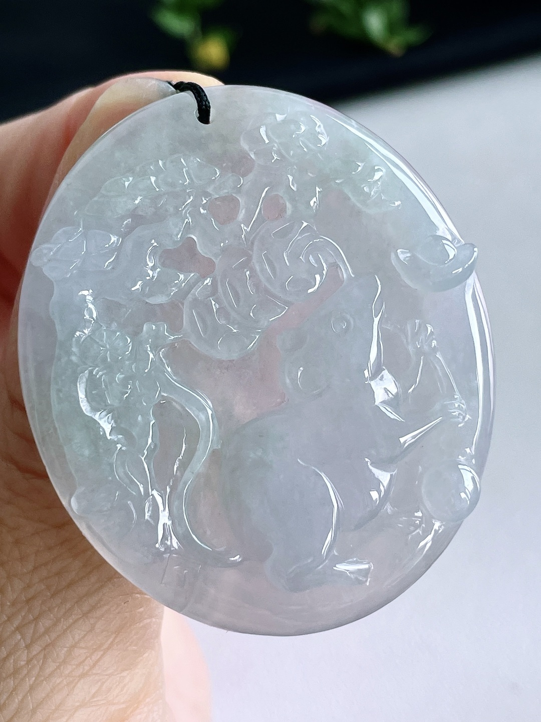 冰晴水生肖鼠牌吊坠，缅甸，无裂，性比高，尺寸49/42.5/5.4，重量20克
