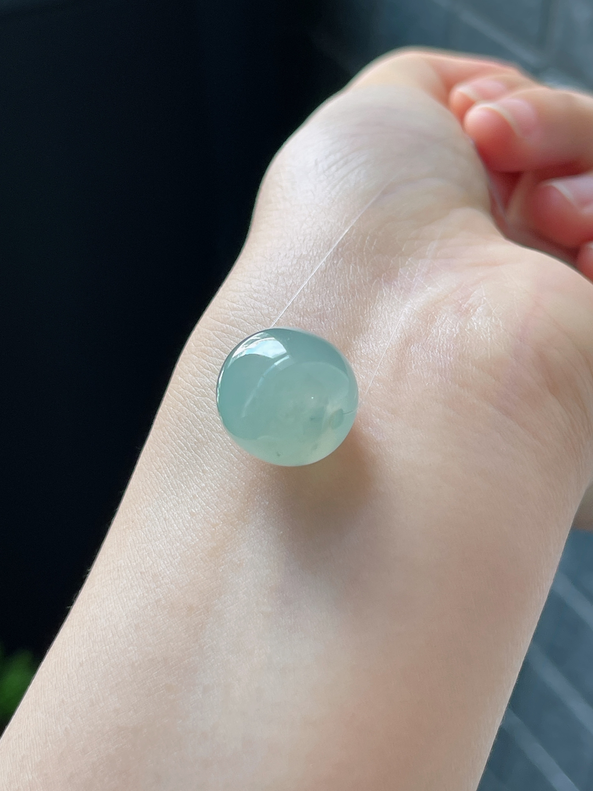 翡翠冰糯种蓝色路路通挂件