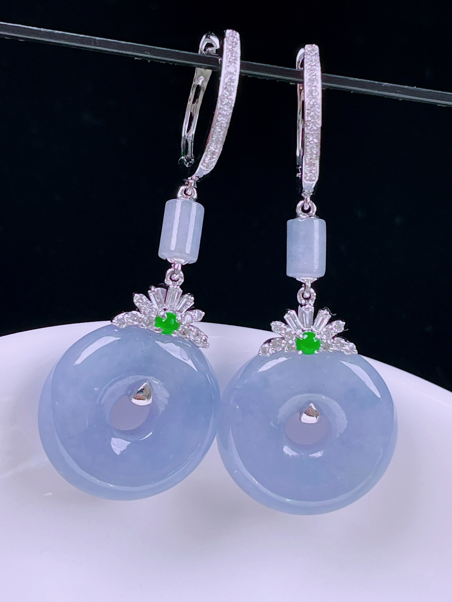 ️耳坠，老种起光，细底通透，尺寸：41.5/16.3/4.8mm，0508