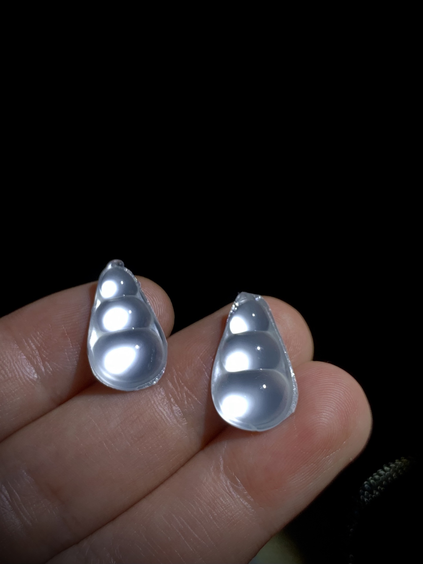 ️ 玻璃种，茅台白，高品质豆子裸石，20-11.3-4mm