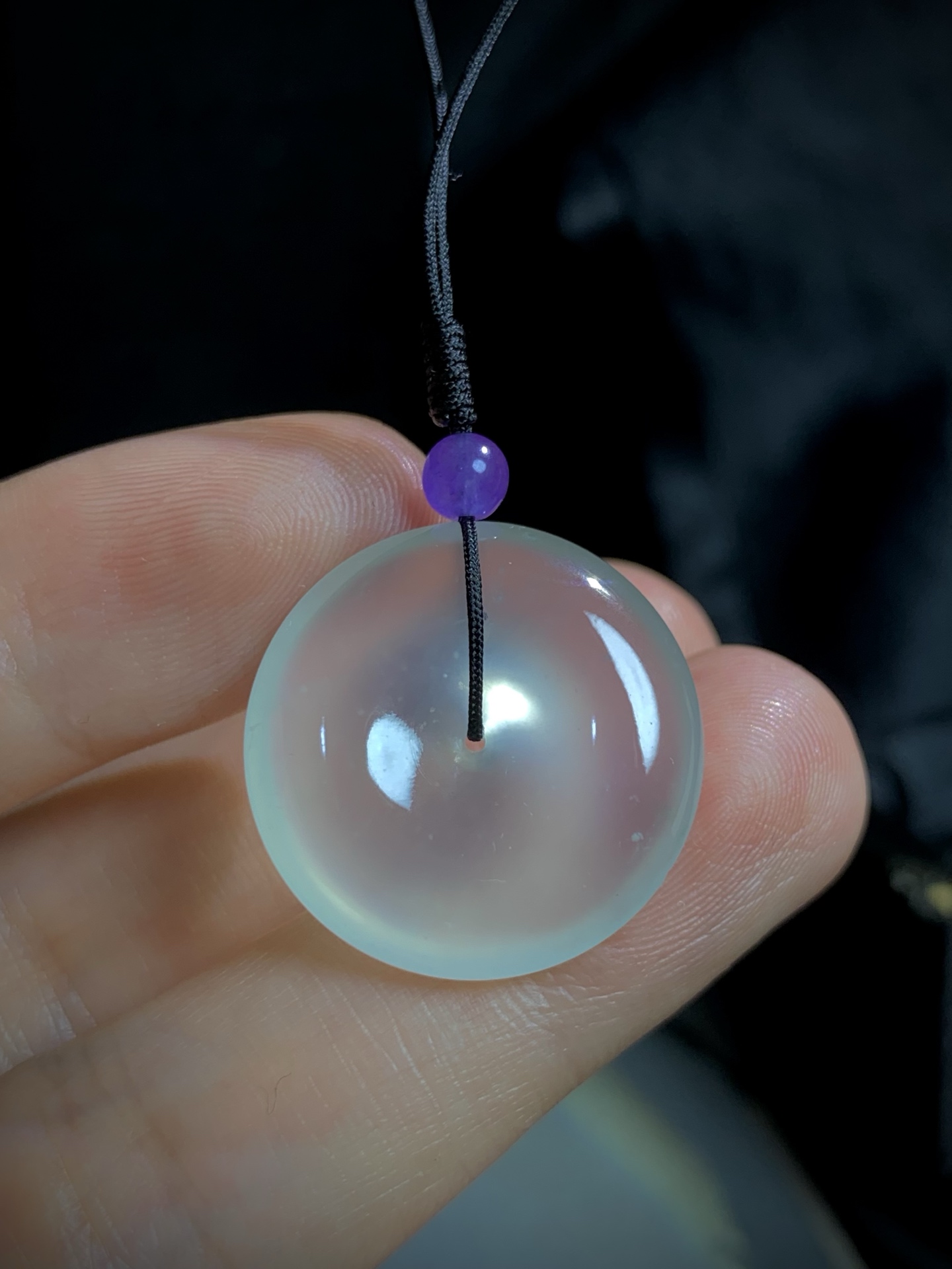 ️ 高品质冰纯平安扣子，23-5.5mm，5.8g，编号