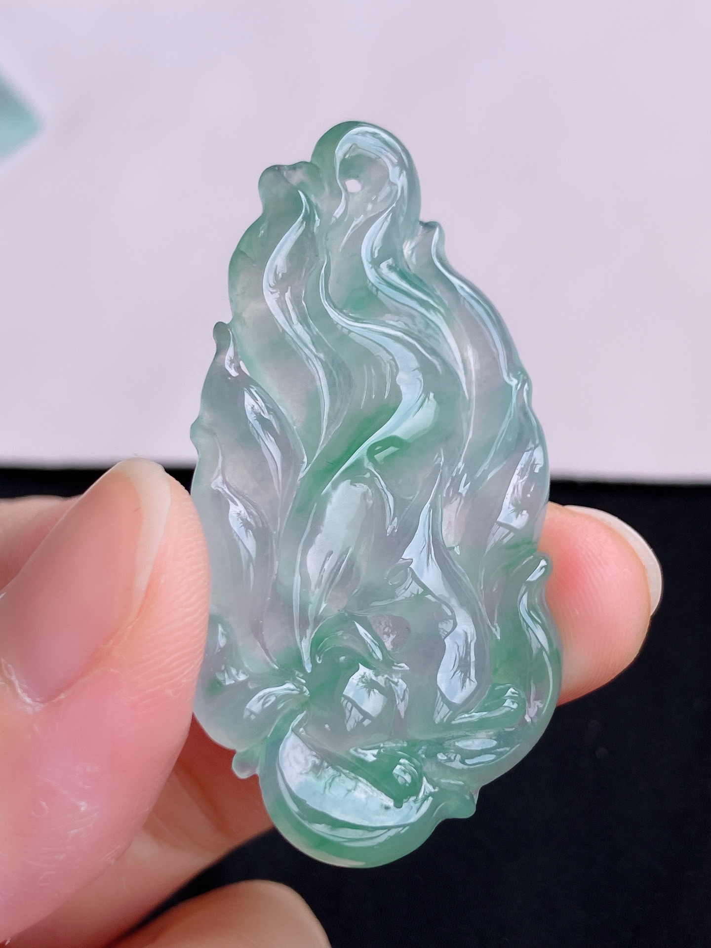 ️，冰飘花九尾狐仙，晶莹剔透，尺寸49.3/27.6/5.5，自然光实拍