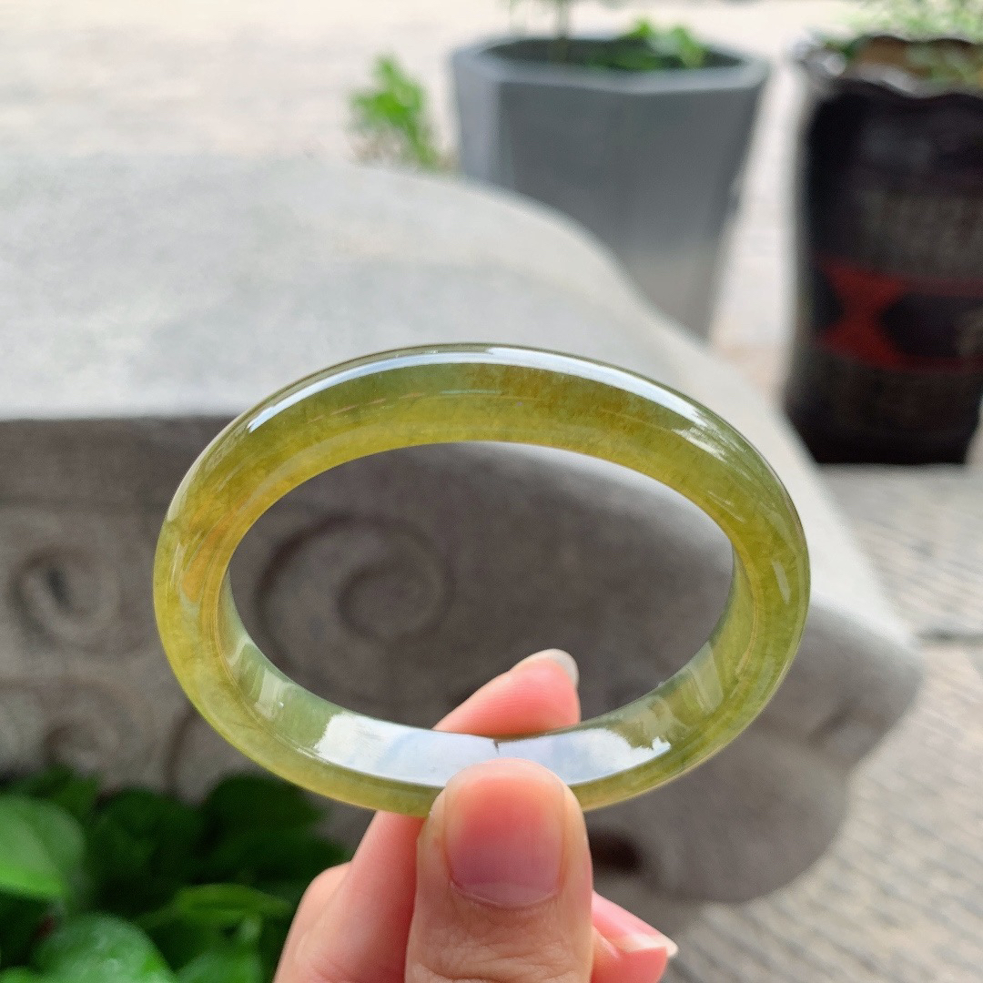 小圈口52.1-43.2-10-6.8 【黄翡贵妃手镯】贵妃52 53可戴