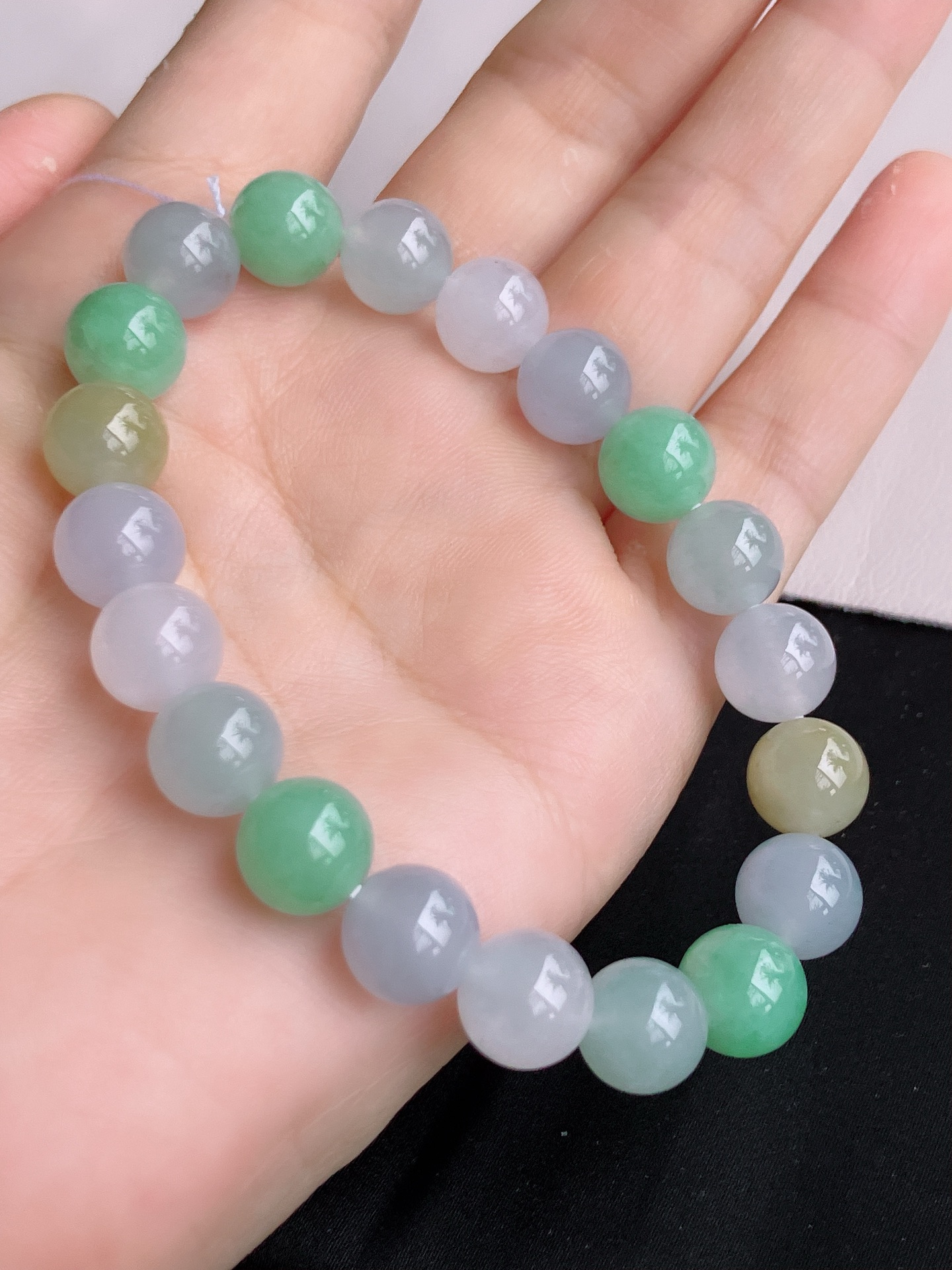 ️，三彩手链，晶莹剔透，尺寸10，自然光实拍
