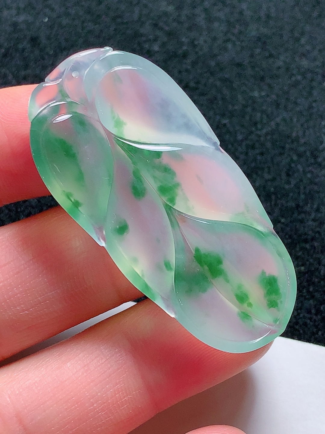 ️冰种飘花家大业大，种老水头好，又冰又润，饱满无裂，尺寸：47/21.5/5.6mm
