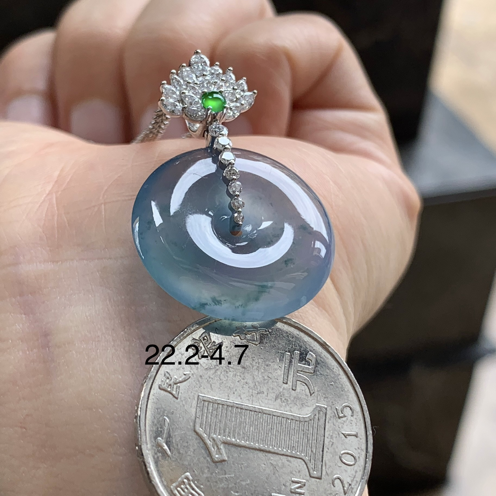 金钻镶嵌紫罗兰平安扣^_^鲜艳