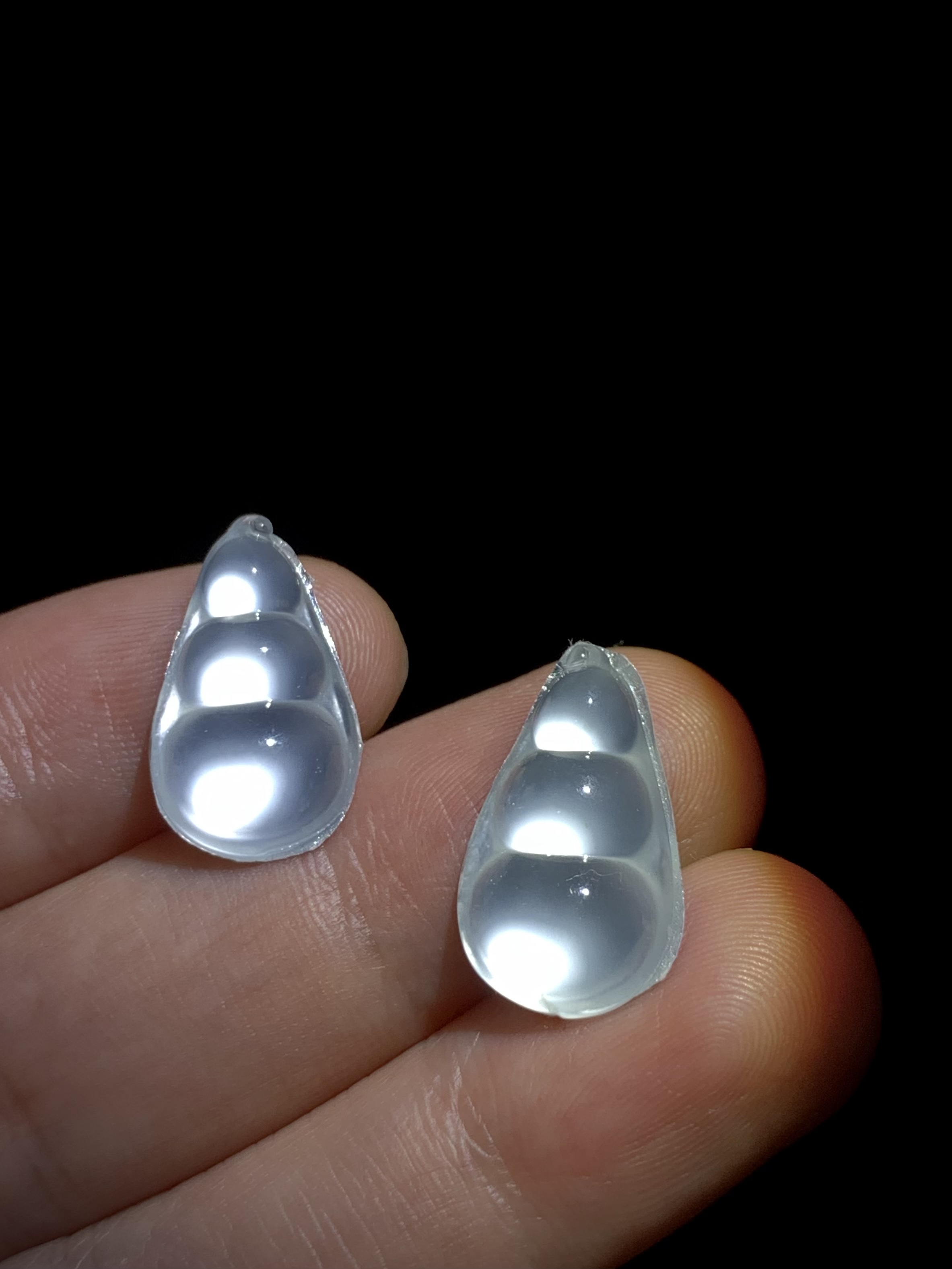 ️ 玻璃种，茅台白，高品质豆子裸石，20-11.3-4mm