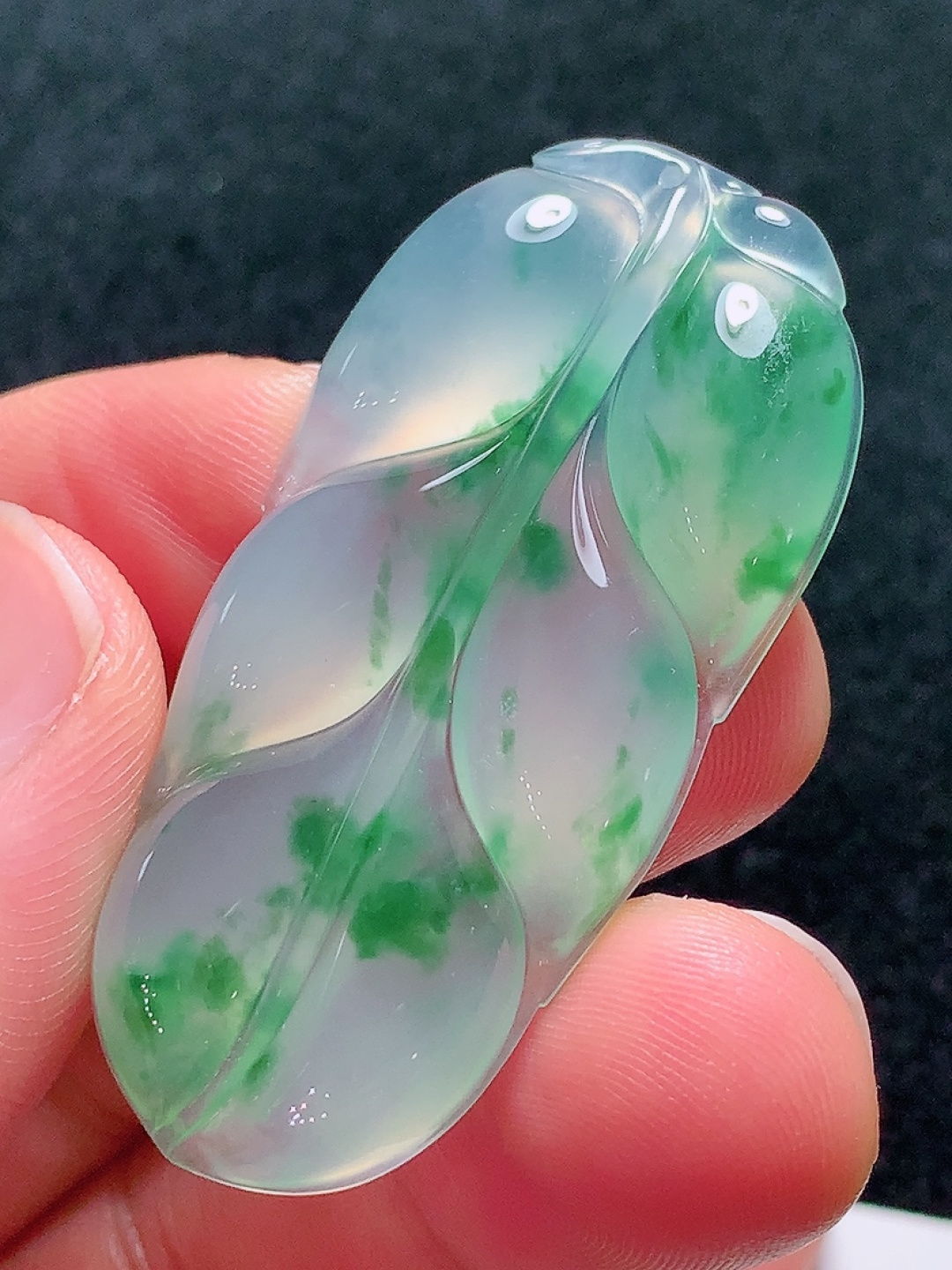 ️冰种飘花家大业大，种老水头好，又冰又润，饱满无裂，尺寸：47/21.5/5.6mm