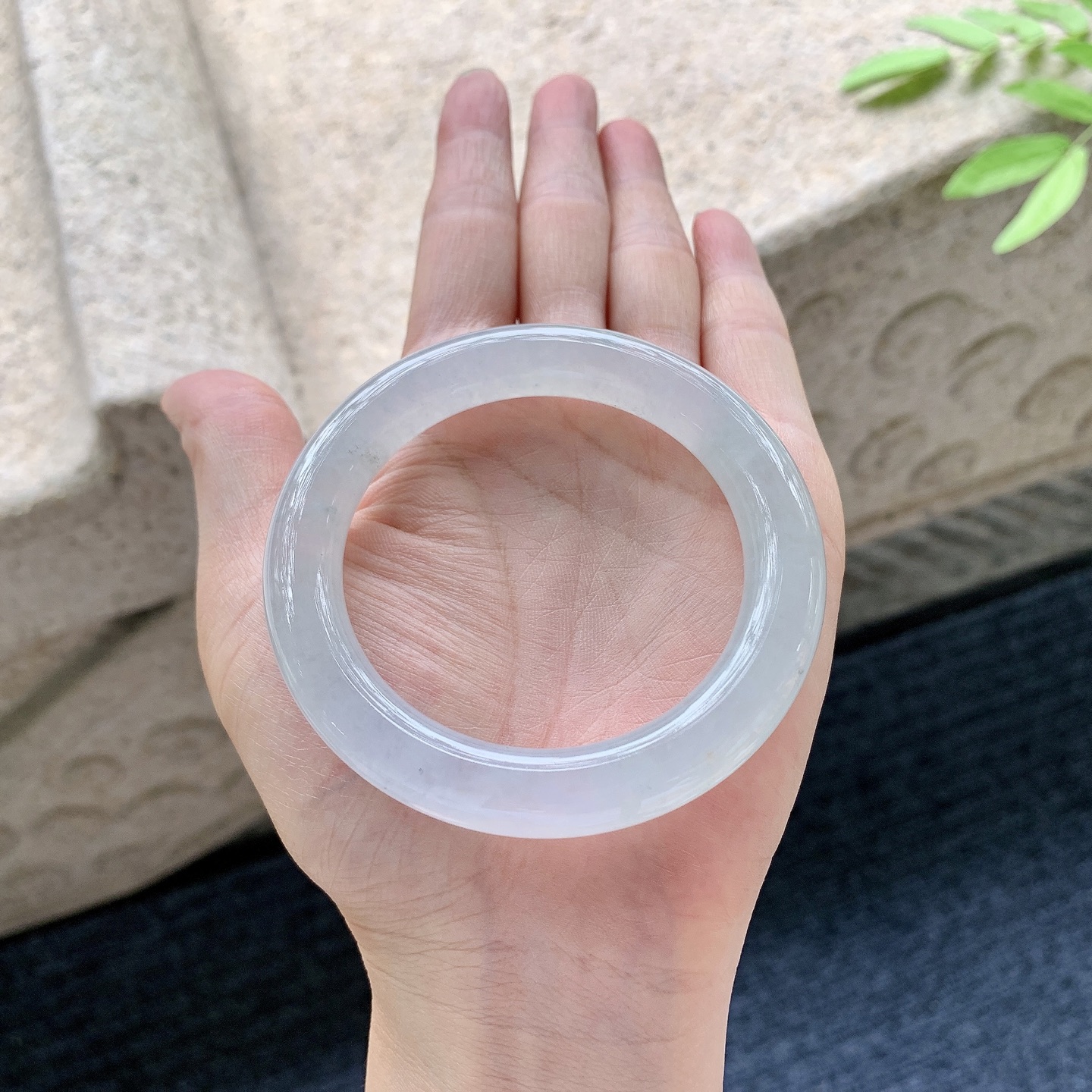 圆条52 53 圈口53/9.8/10.2 编码C5050950 冰糯底色，清透，水润，种老，细腻，