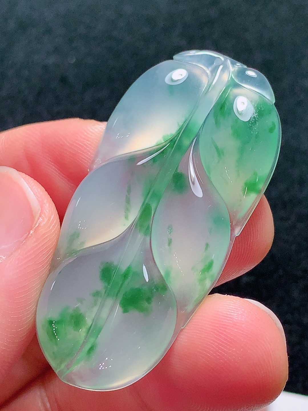 ️冰种飘花家大业大，种老水头好，又冰又润，饱满无裂，尺寸：47/21.5/5.6mm