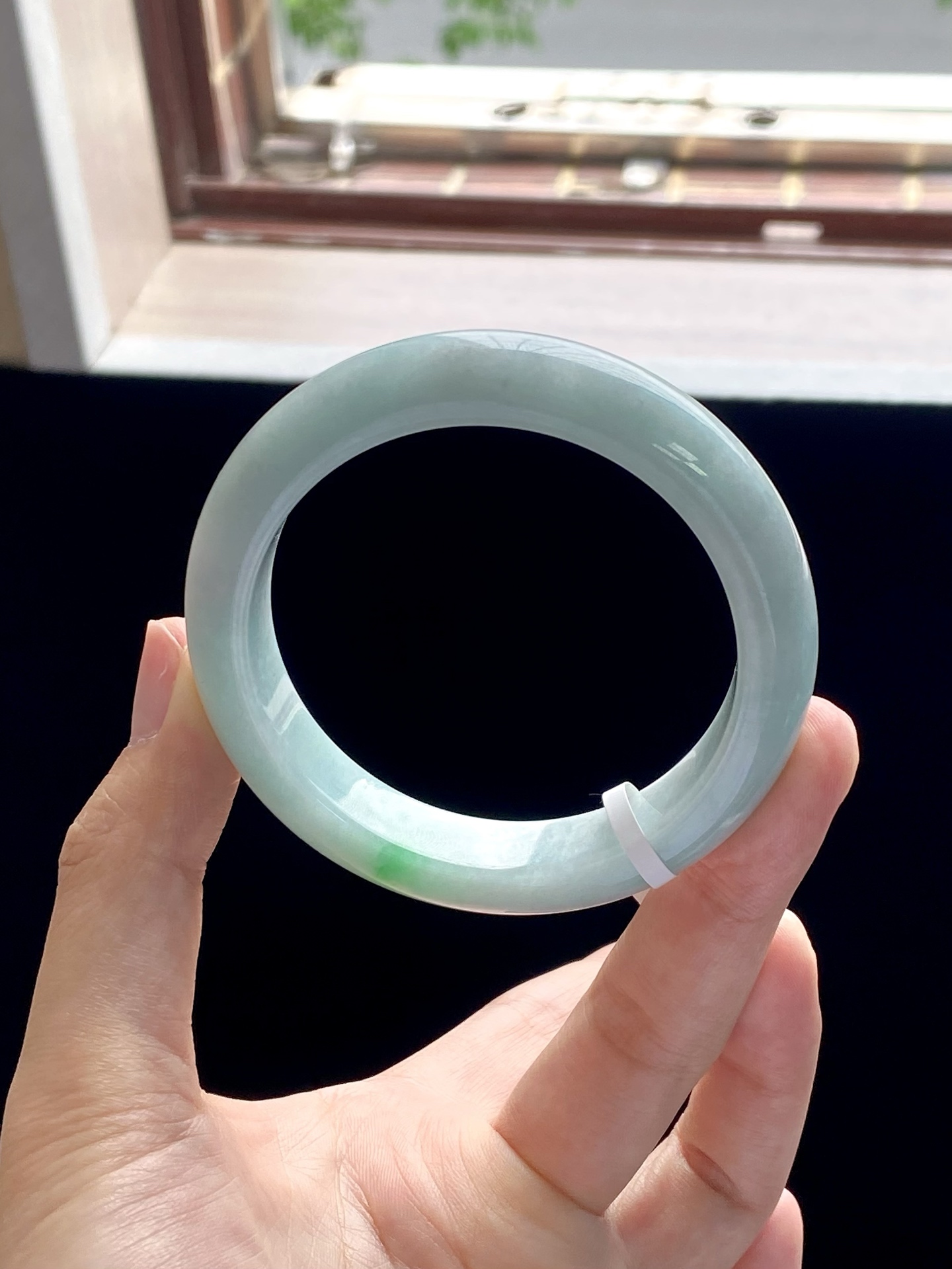 果绿色飘绿正圈成品（内侧细纹不扣） HYC-158 ⭕️56-12.5-9
