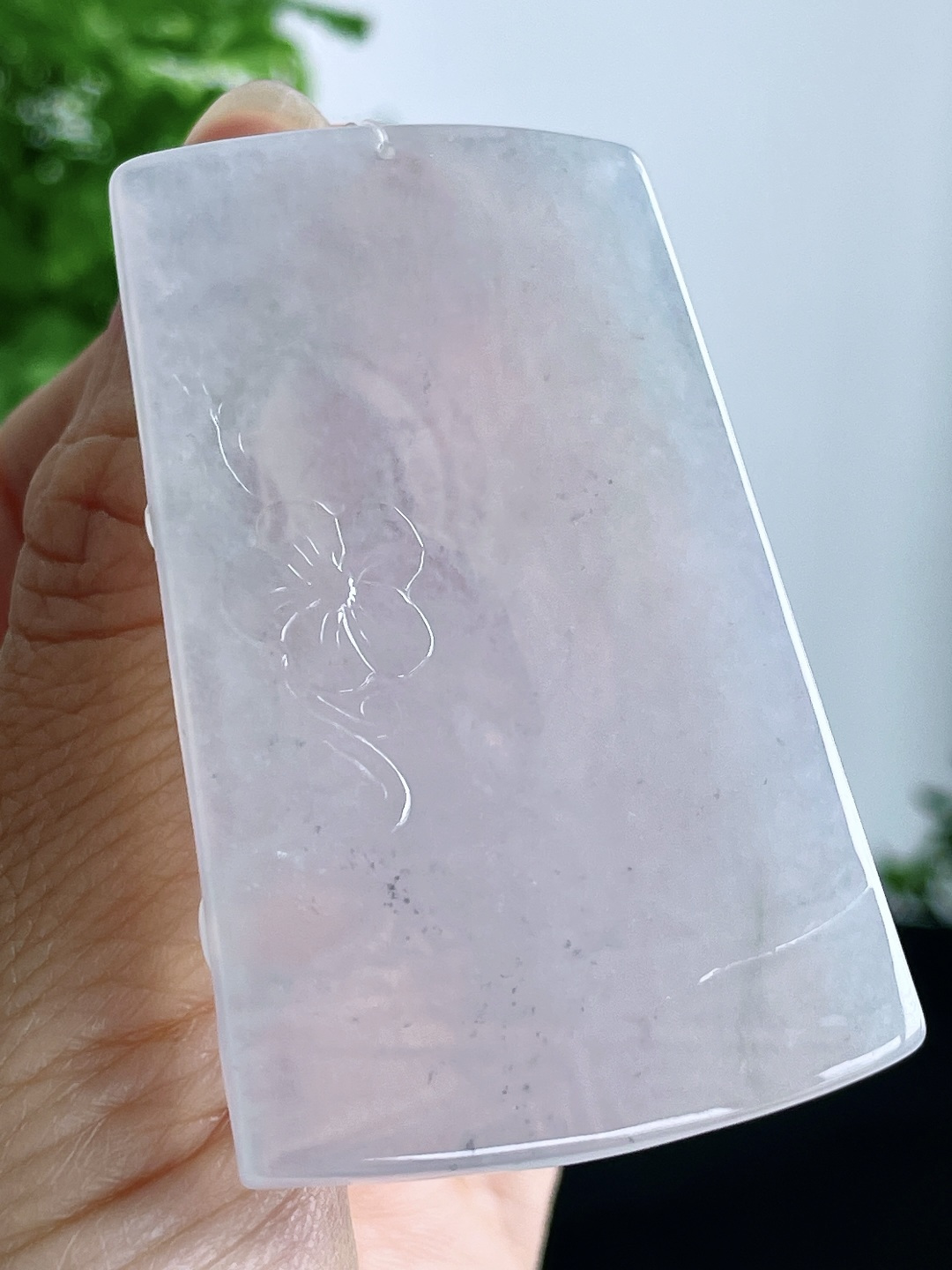 白冰文殊菩萨牌吊坠 说明 缅料 无裂 性比高 尺寸 60.6-39.5-5 重量 30.5克 不议
