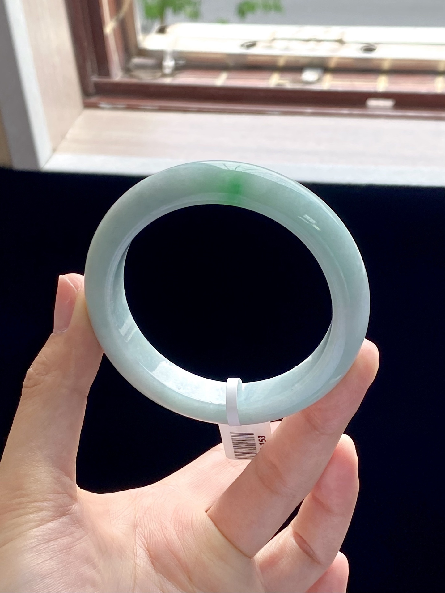 果绿色飘绿正圈成品（内侧细纹不扣） HYC-158 ⭕️56-12.5-9