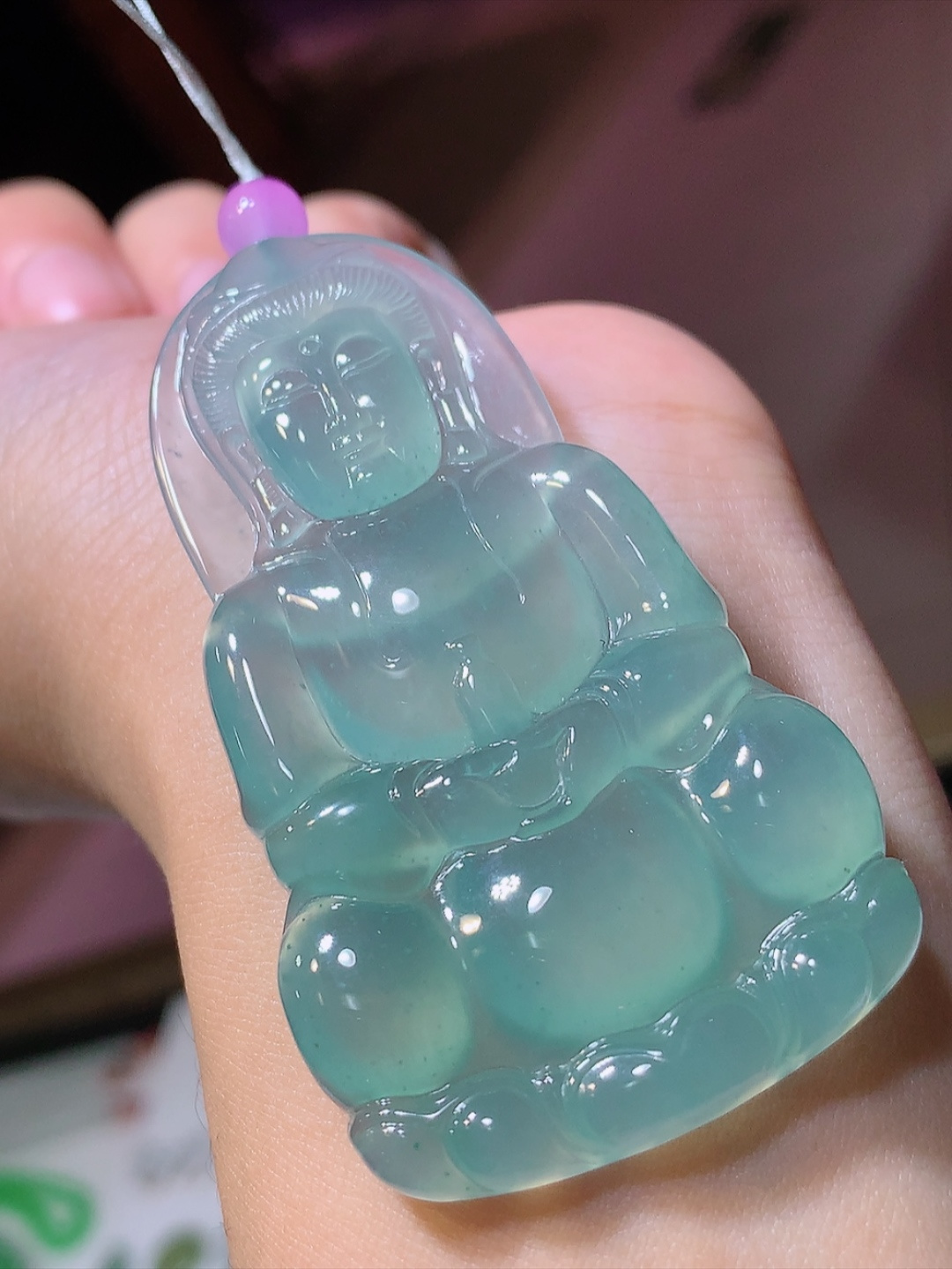 超值 34700 观音挂件   冰润起胶感 色泽鲜甜 佩戴落落大方 货号16507，64.5-37