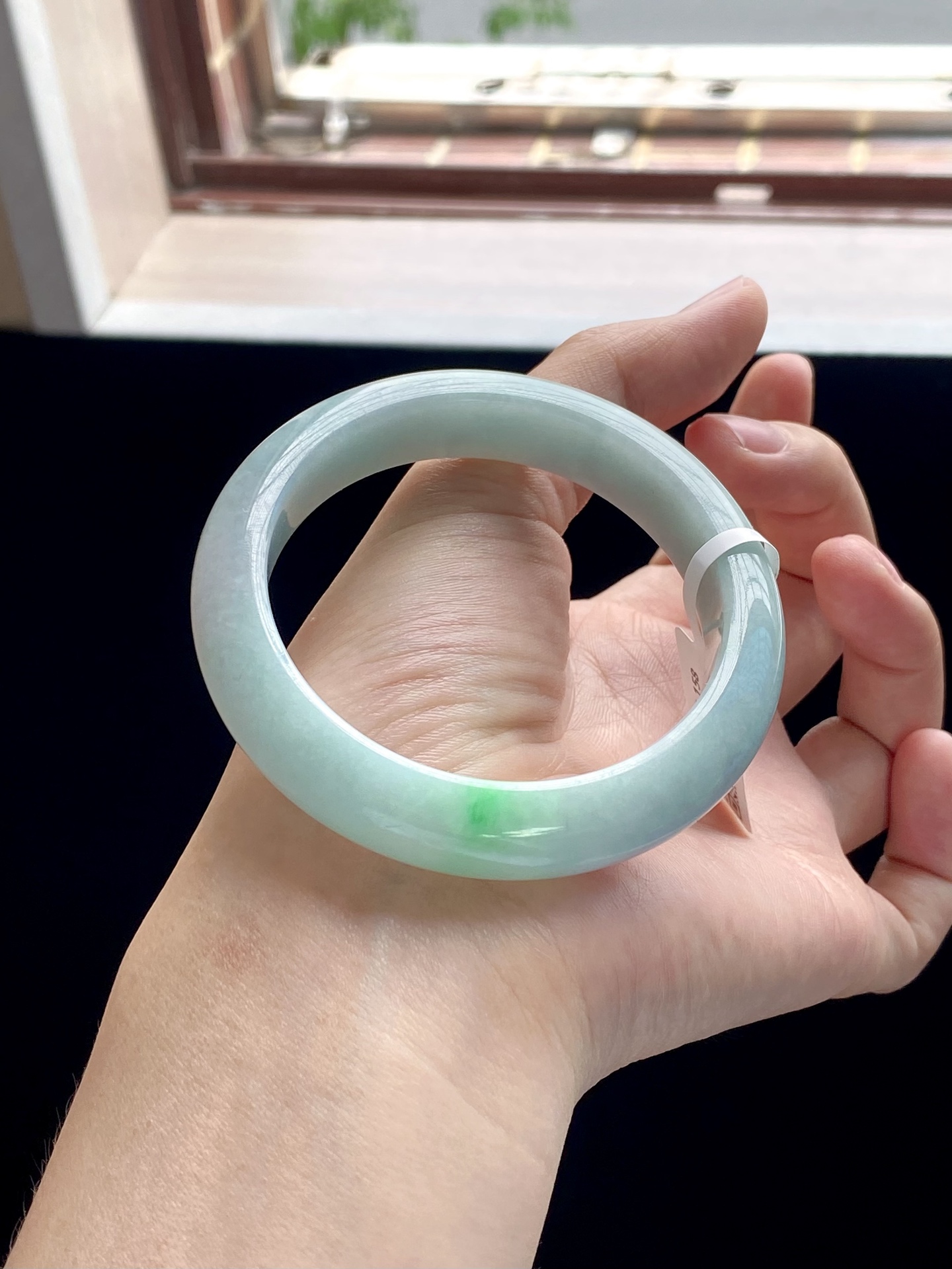 果绿色飘绿正圈成品（内侧细纹不扣） HYC-158 ⭕️56-12.5-9