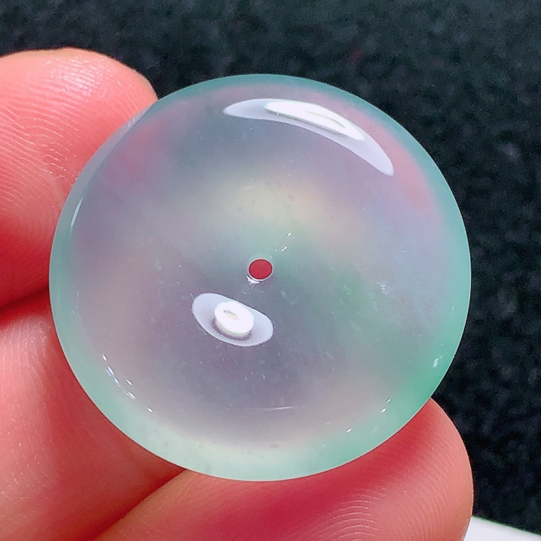 ️冰种高质量平安扣，种老水头好，又冰又润，饱满无裂，尺寸：26.3/5.6mm