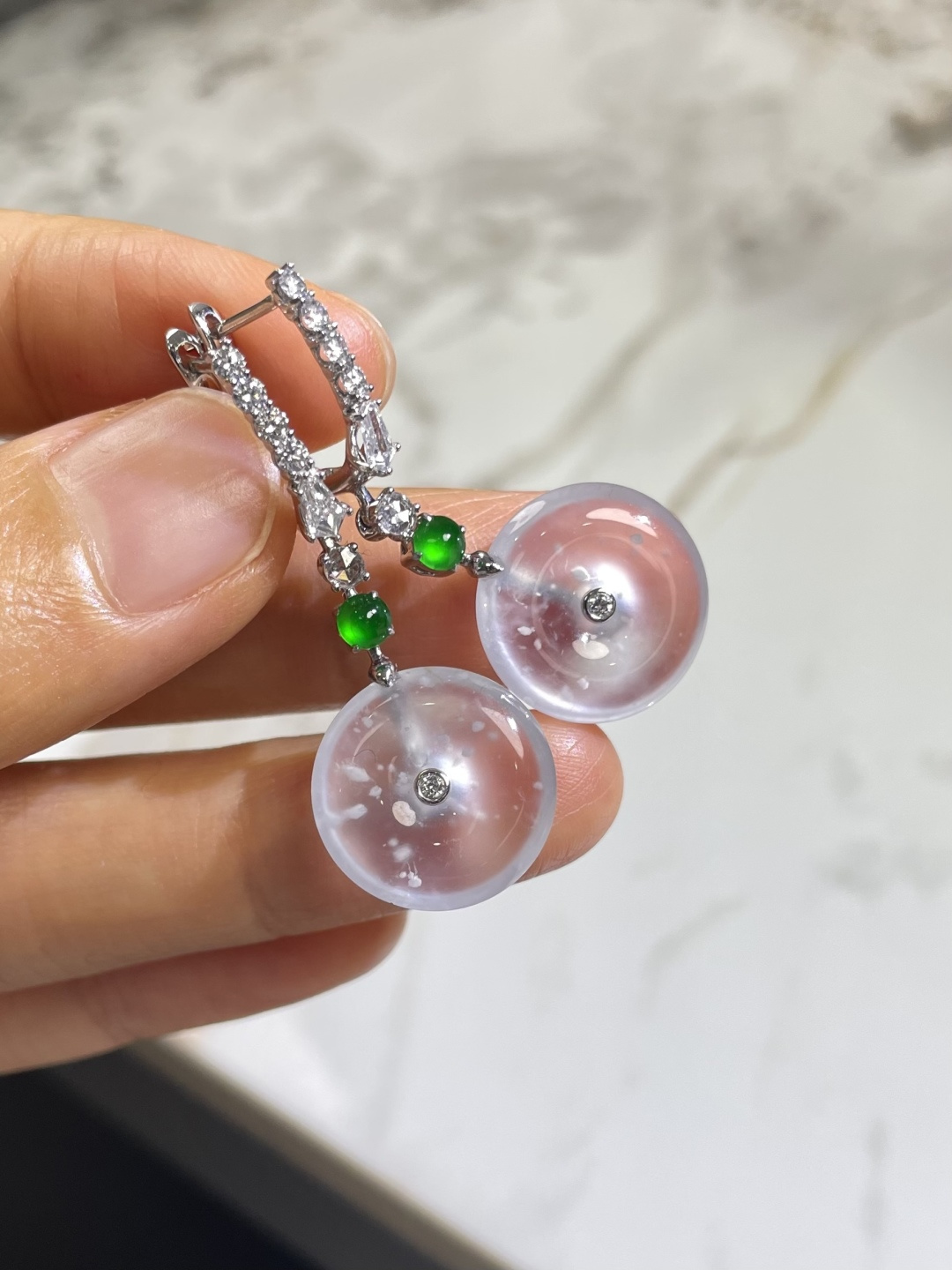️木那种平安扣耳坠 裸石：15*15*4mm 整体：36.5*15*4.5mm