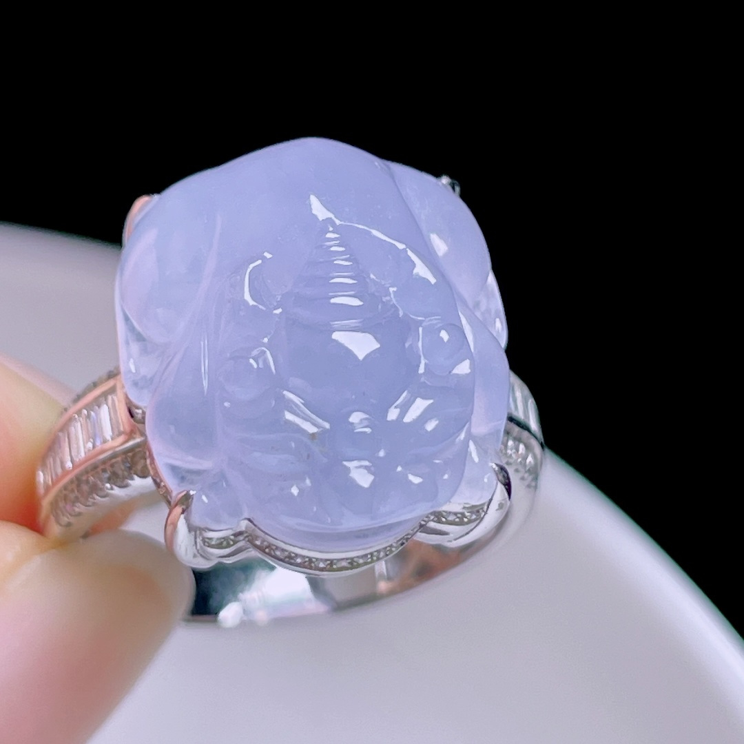 ️ 冰种貔貅戒指 色泽浓郁，油润起胶，18k金镶嵌 裸石：16.2/14.3/4.8 圈口：15#