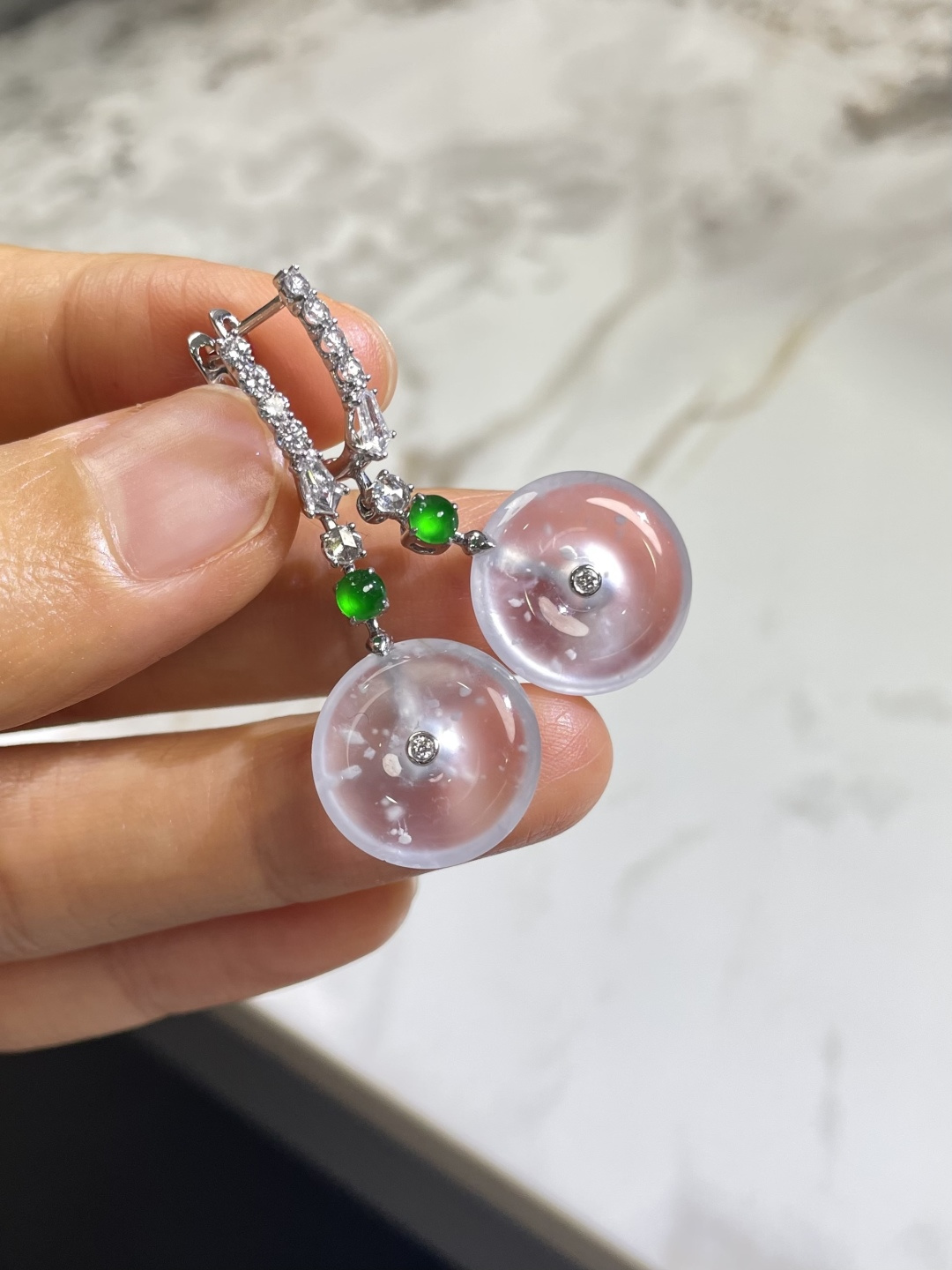 ️木那种平安扣耳坠 裸石：15*15*4mm 整体：36.5*15*4.5mm