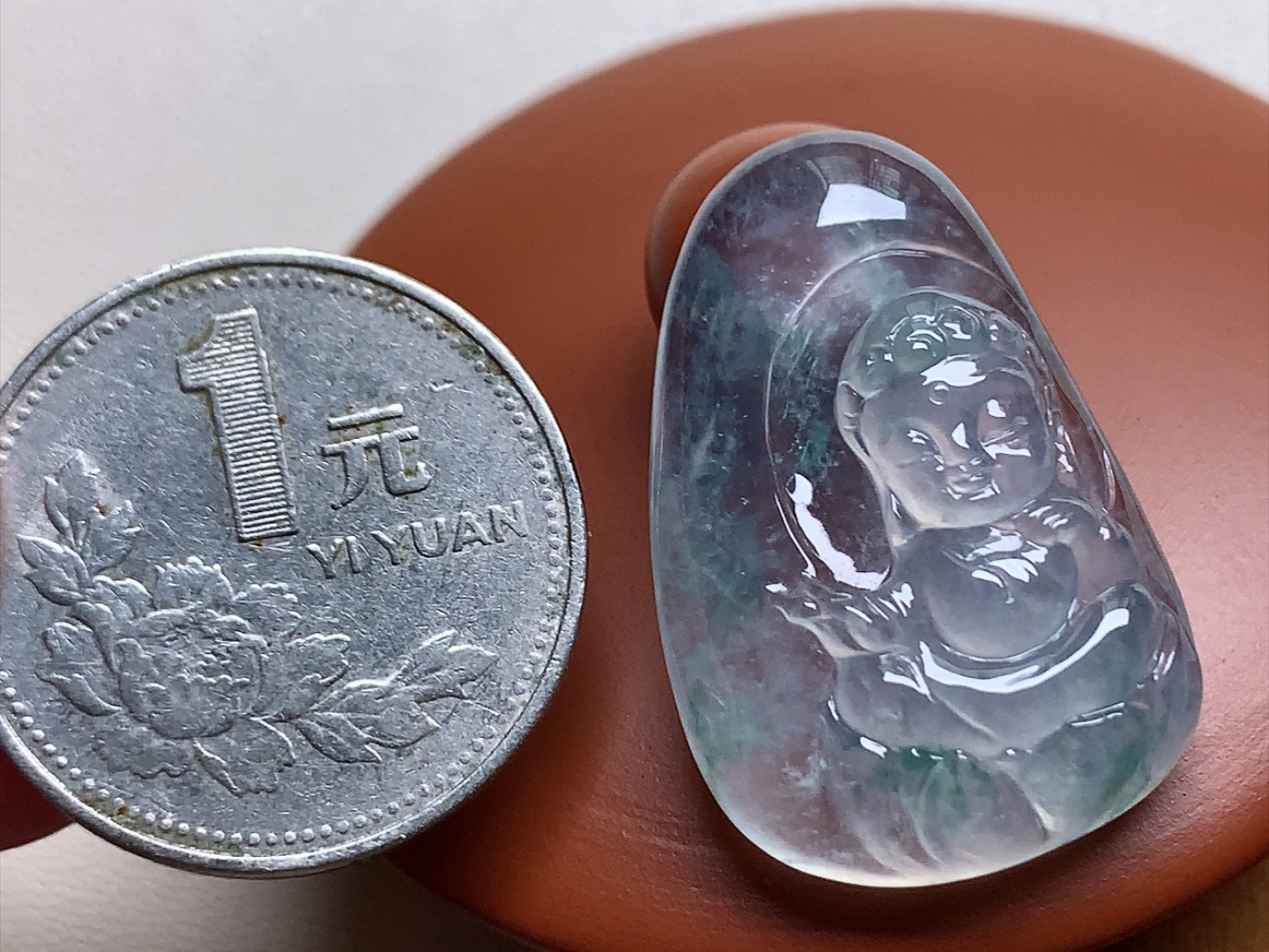 ️ 冰种飘花宝宝佛 造型可爱，种水，无裂，尺寸29.8*20*7