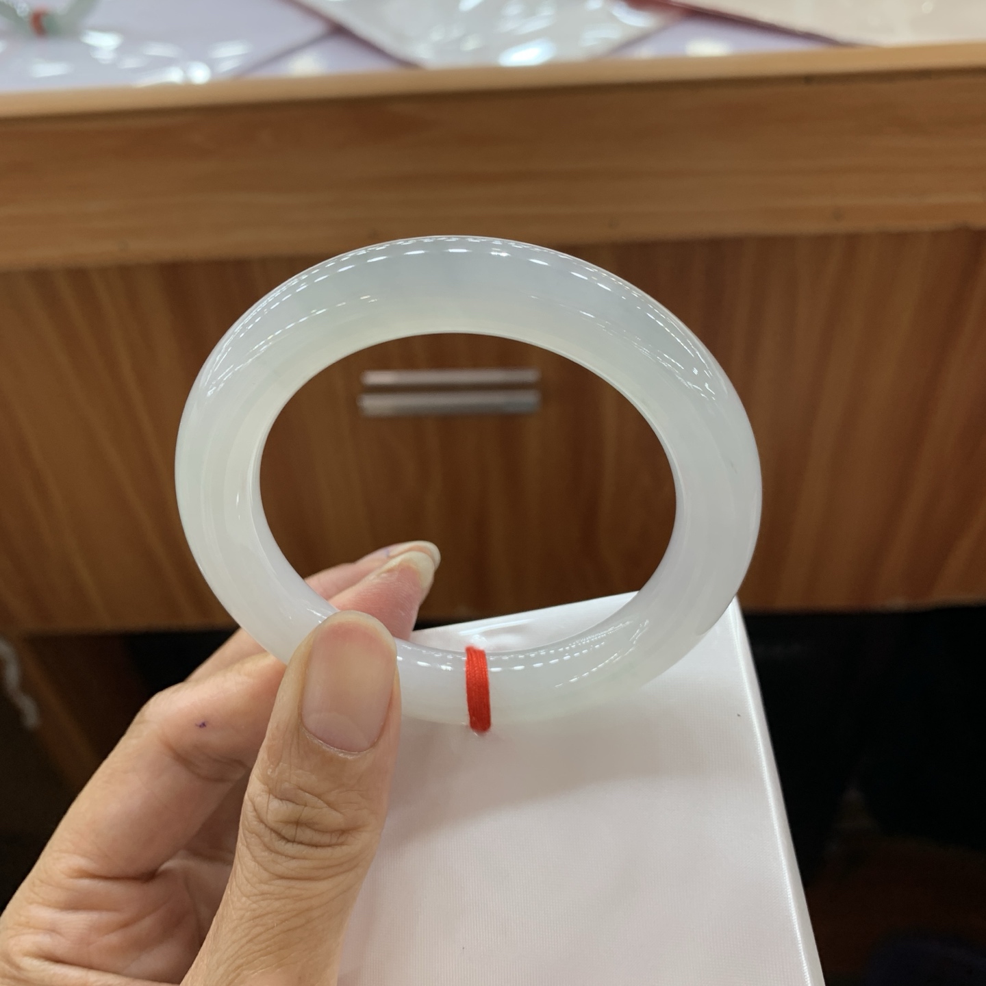 051017GXXY 飘花圆条翡翠手镯 54.5-10.4