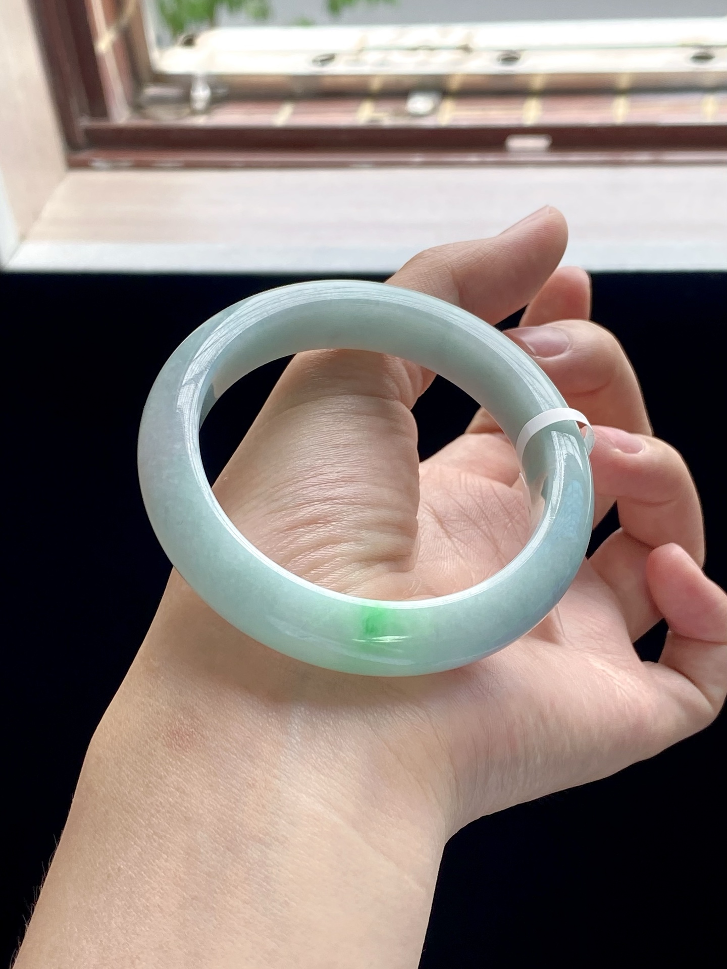 果绿色飘绿正圈成品（内侧细纹不扣） HYC-158 ⭕️56-12.5-9