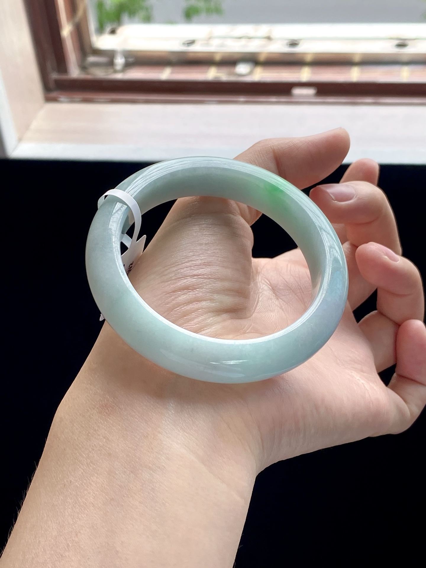 果绿色飘绿正圈成品（内侧细纹不扣） HYC-158 ⭕️56-12.5-9