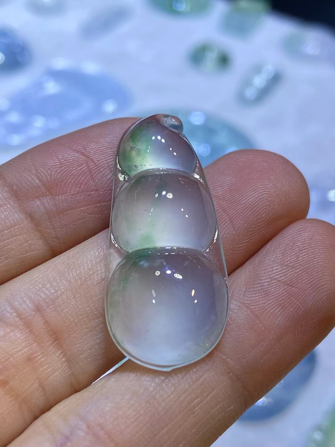 ️ 老坑飘花福豆，完整冰透，起光