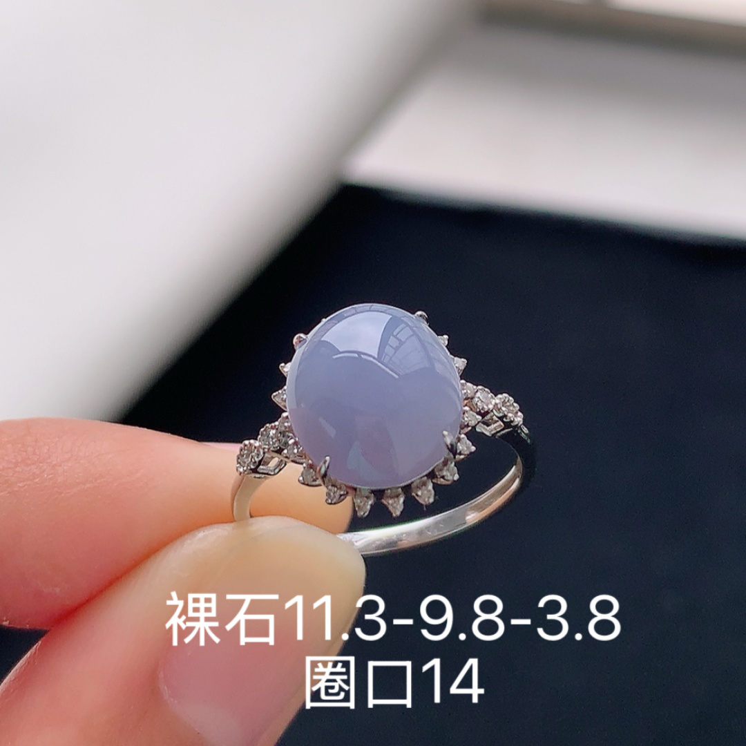 冰紫女戒，品相喜悦，种老饱满水润，佩戴简单优雅 货号26508，11.3-9.8-3.8
