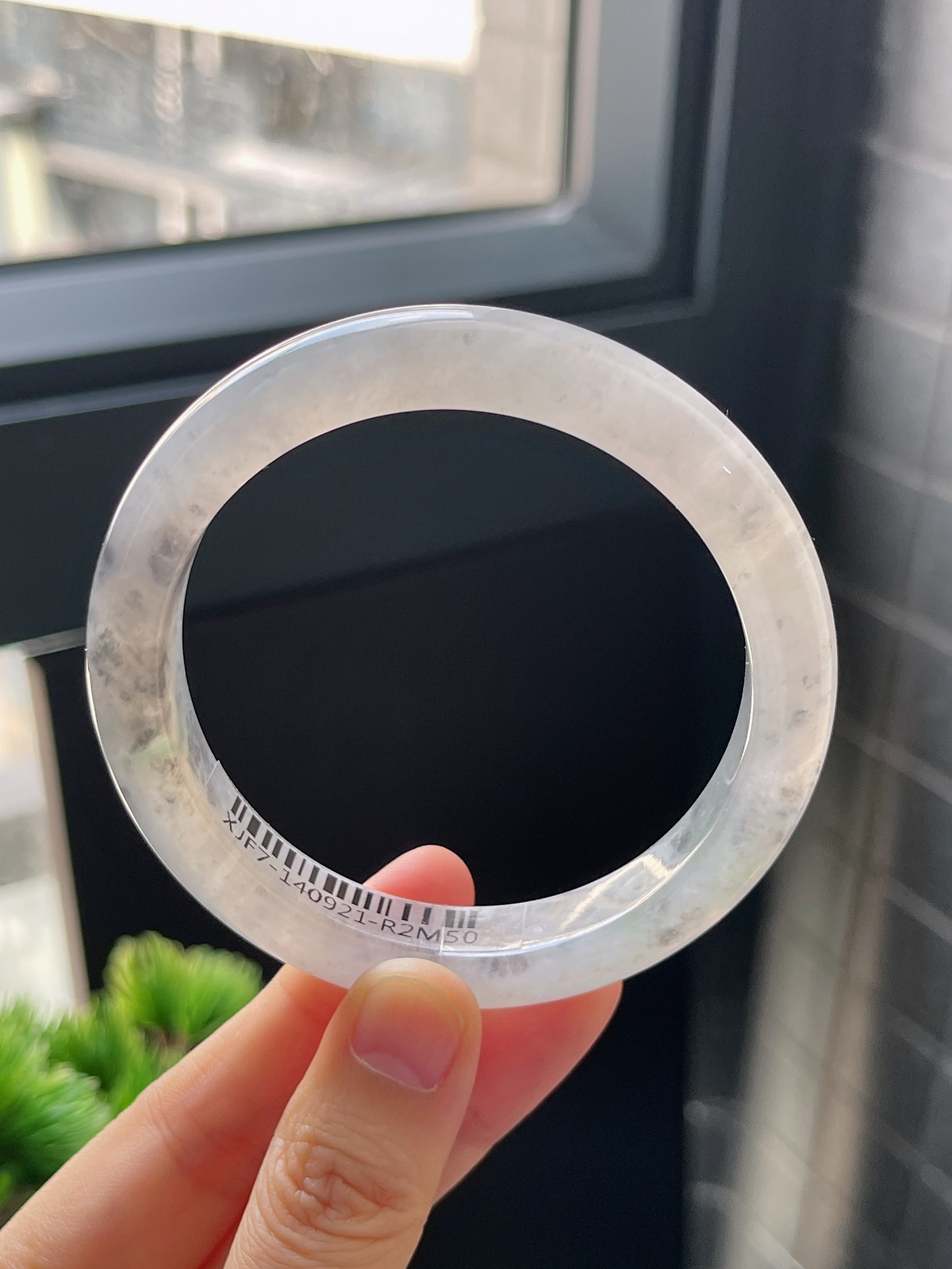 正圈58圈口，翡翠冰糯种乌鸡手镯