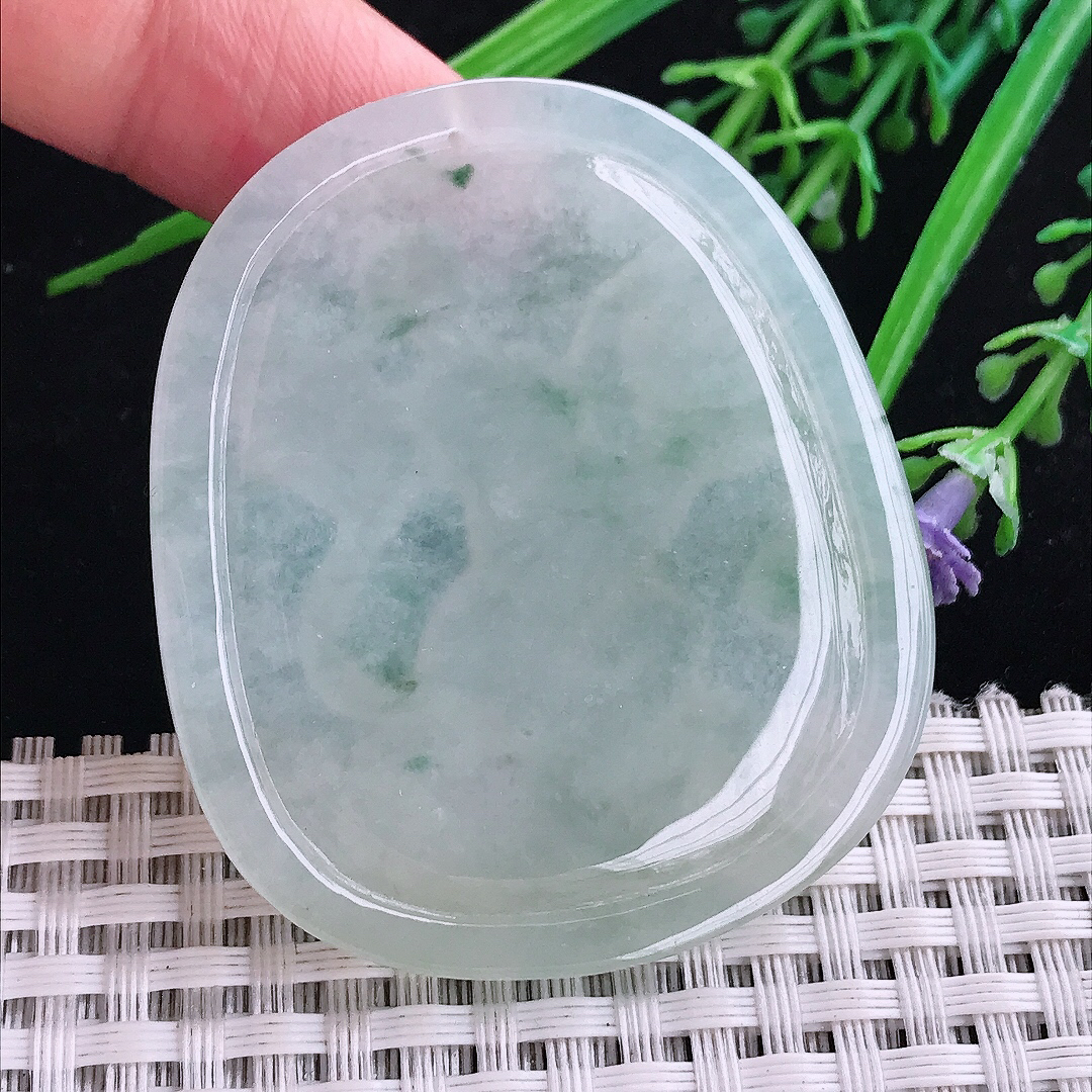 实拍a货翡翠51.8/45/5.6老坑冰润起胶晴底生肖猴吊坠天然翡翠玉坠挂件