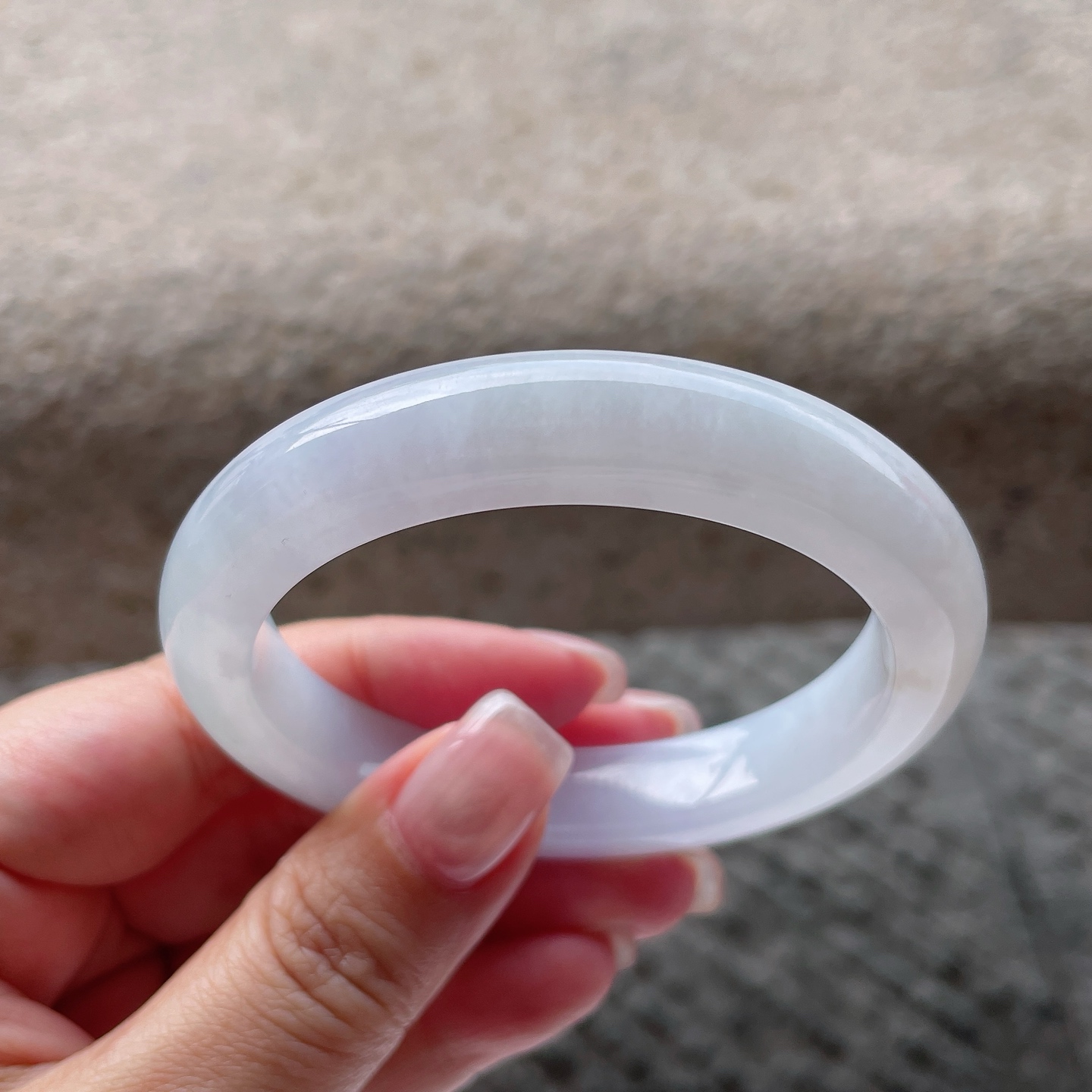 手镯正圈54 55 编码0512X10 冰润白冰，晶莹剔透，种老，细纹