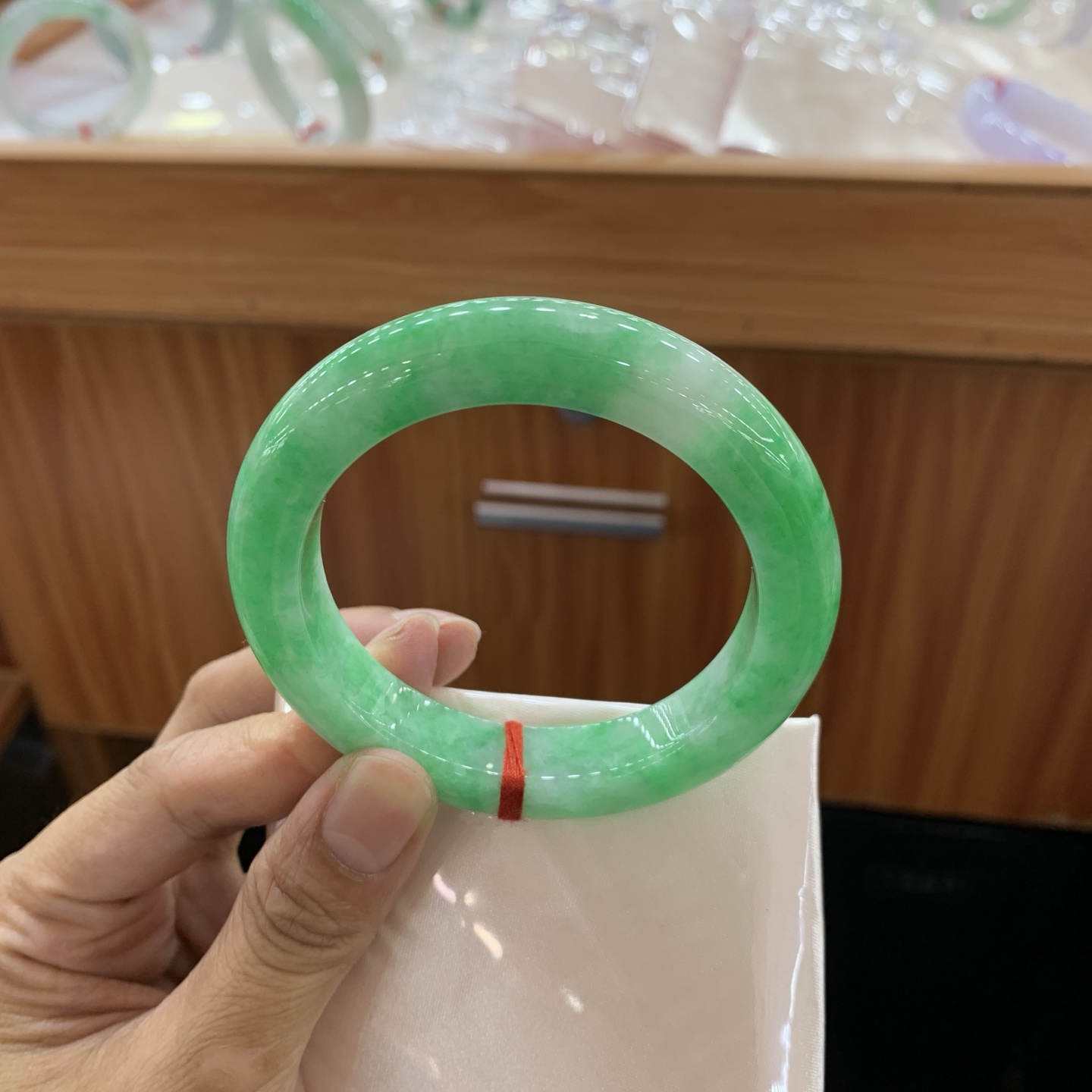050907JJ 满色正圈翡翠手镯 54.6-11.4-10
