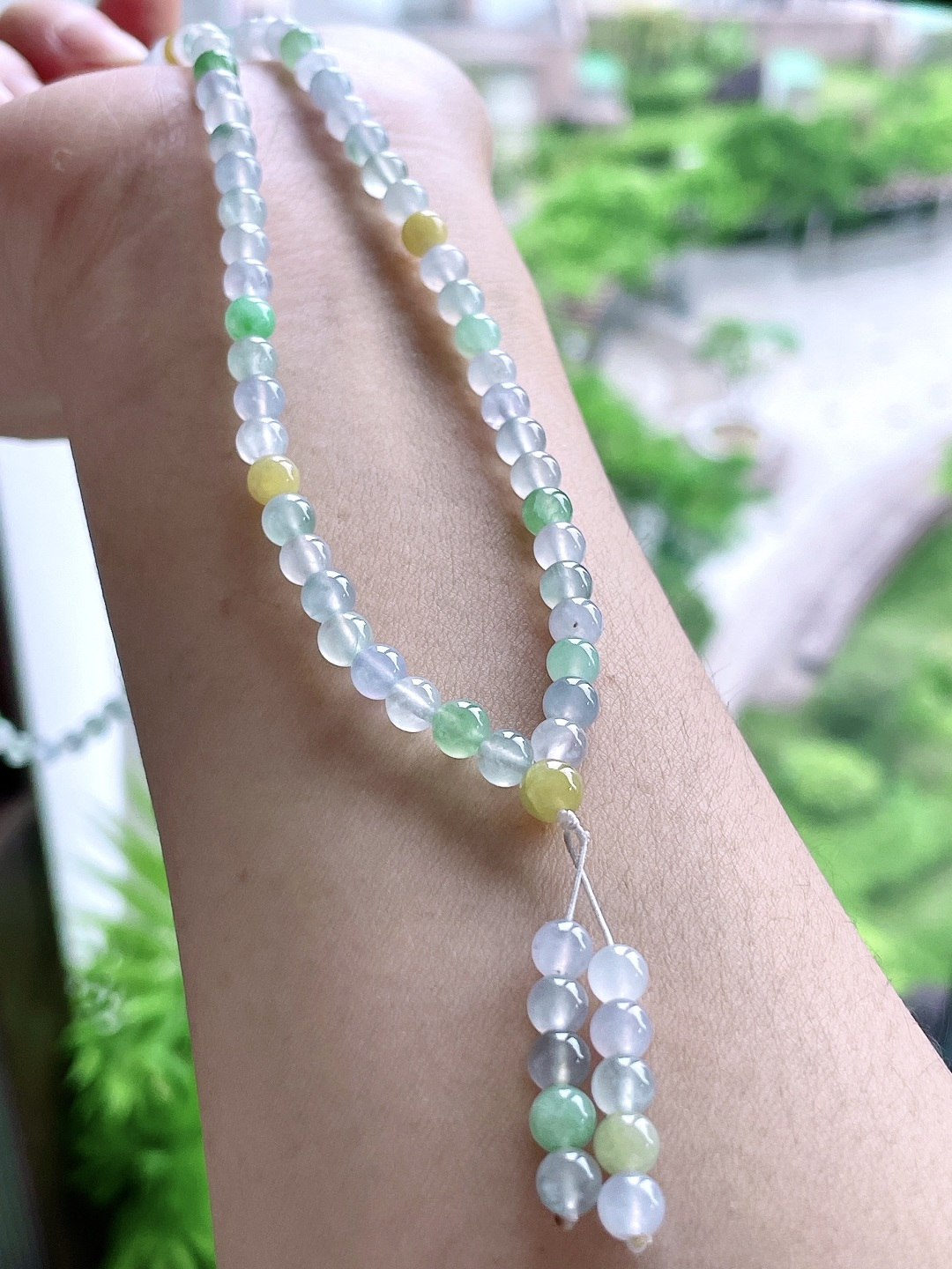 【珠子】冰多宝珠链圆珠珠子珠链【说明】缅甸 性比高【尺寸】5mm，36cm【重量】29.6克