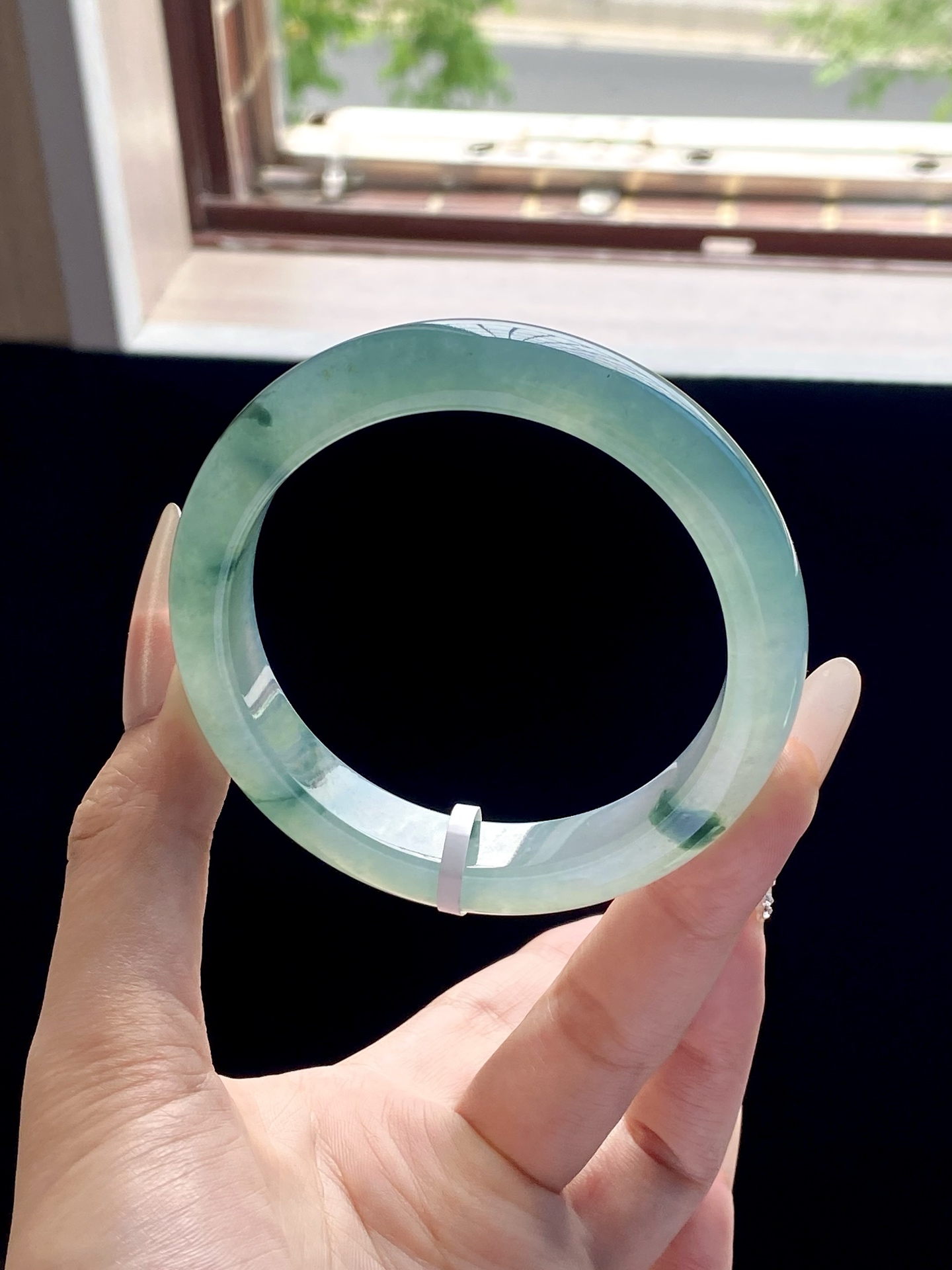 大圈口冰蓝飘花正圈成品（无裂） M63-25 ⭕️60.5-13-9