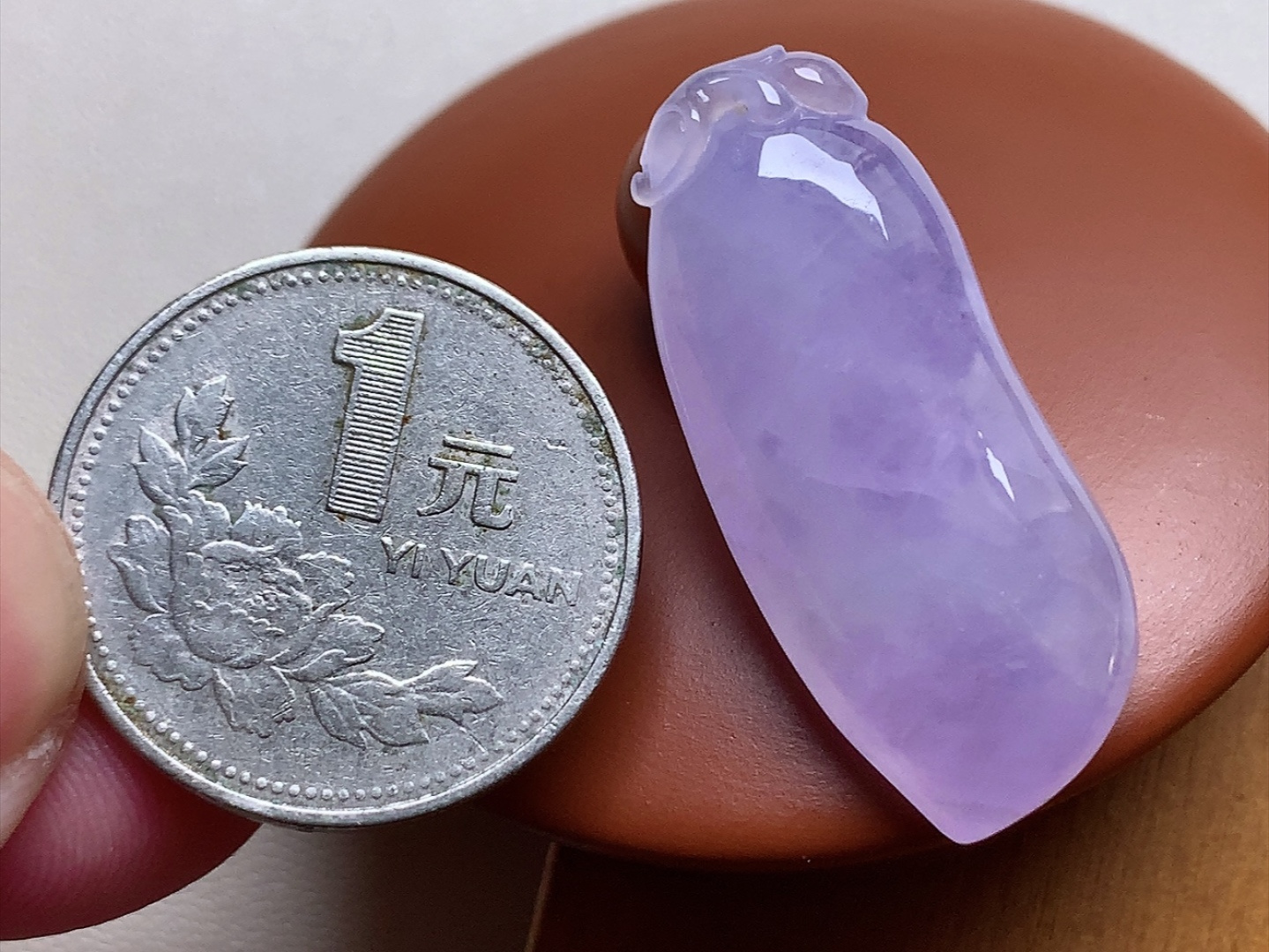 ️ 冰种福瓜 紫色漂亮，种水，尺寸34.5*14.8*7