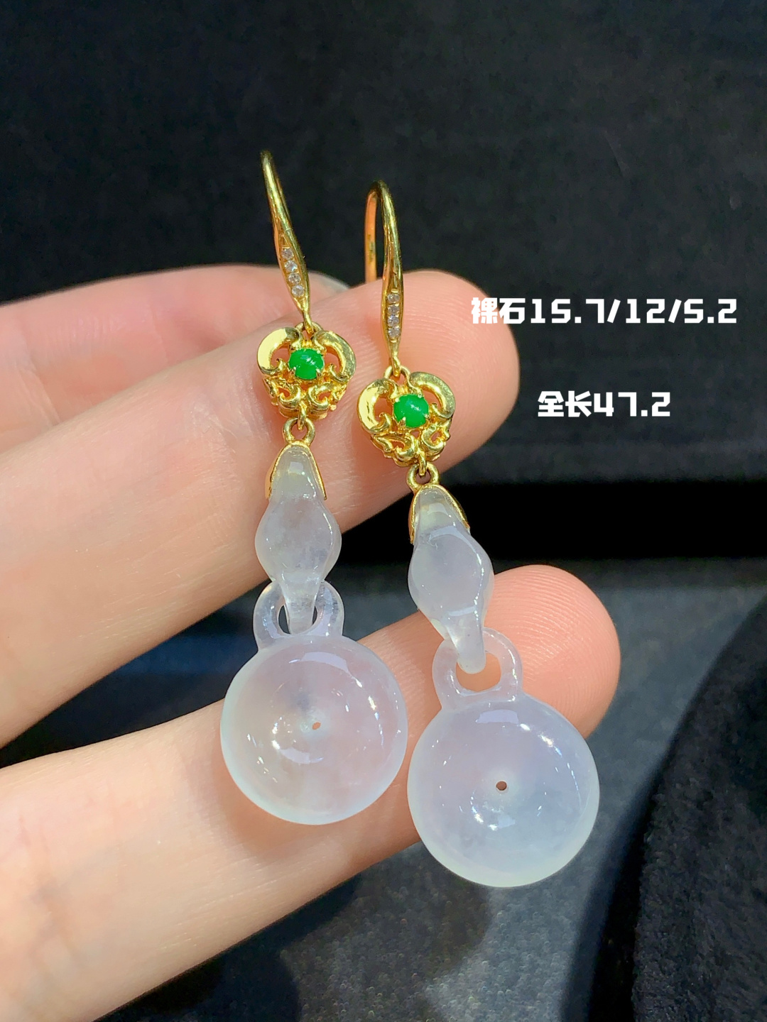 ️原汁原味的冰种平安扣耳环，15.7-12-5.2