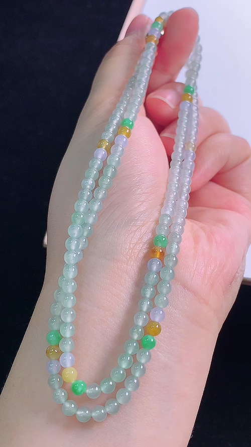 ️三彩项链，，尺寸:4.0-4.0mm 7