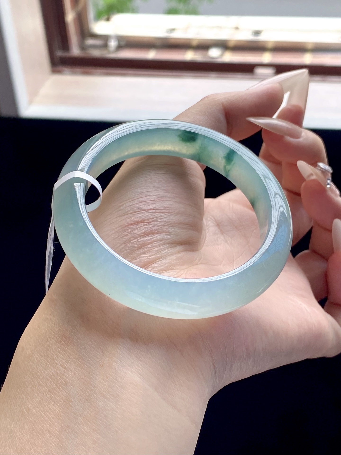 小圈口冰蓝飘花正圈成品无裂 M63-143 ⭕️53.5-12-8.6