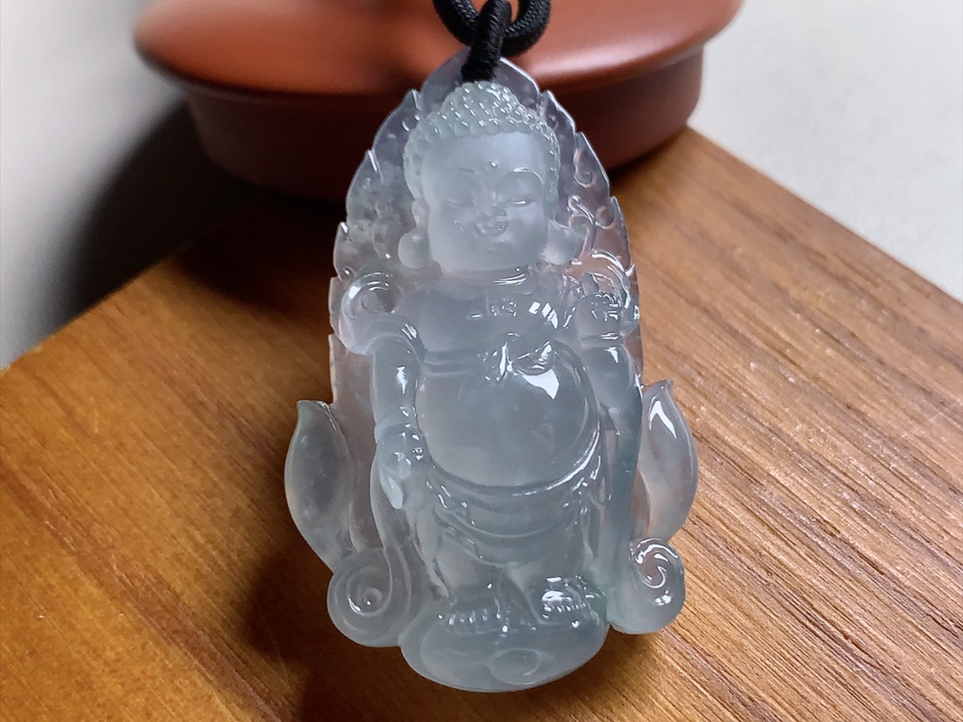 ️ 指天指地，雕工细致入微栩栩如生，品相厚实无裂，尺寸46.7*29*12