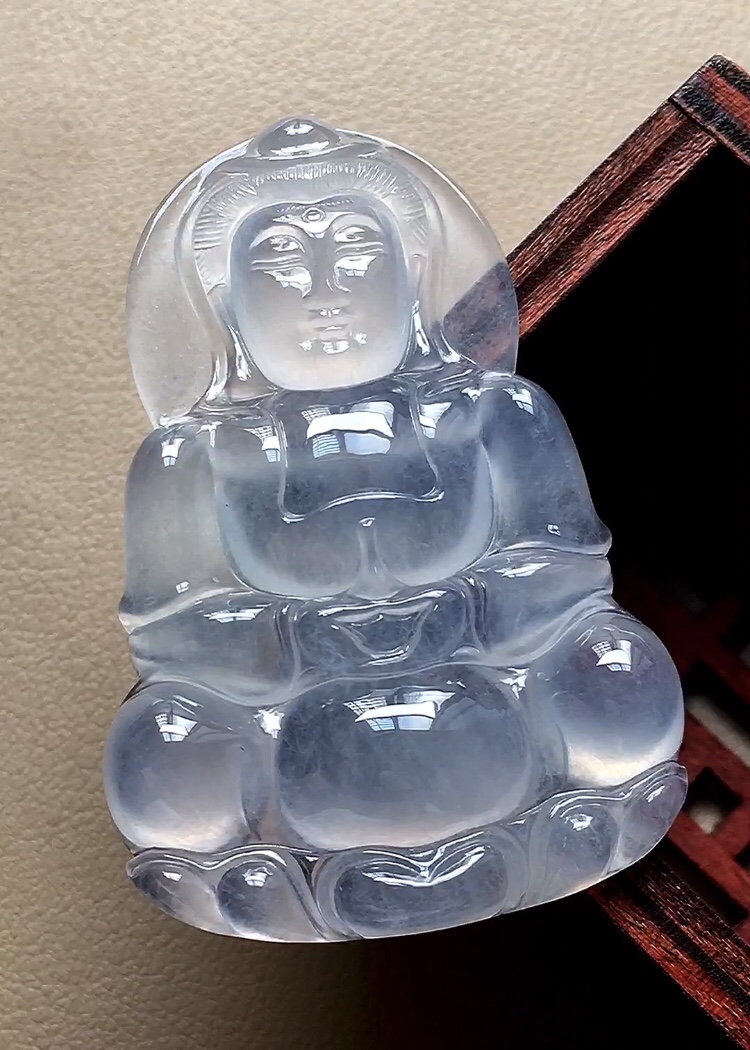 ️ 玻璃种观音 极具质量感胶感十足，观音妙相慈悲为怀，品相，无裂尺寸48.5*33*6.3