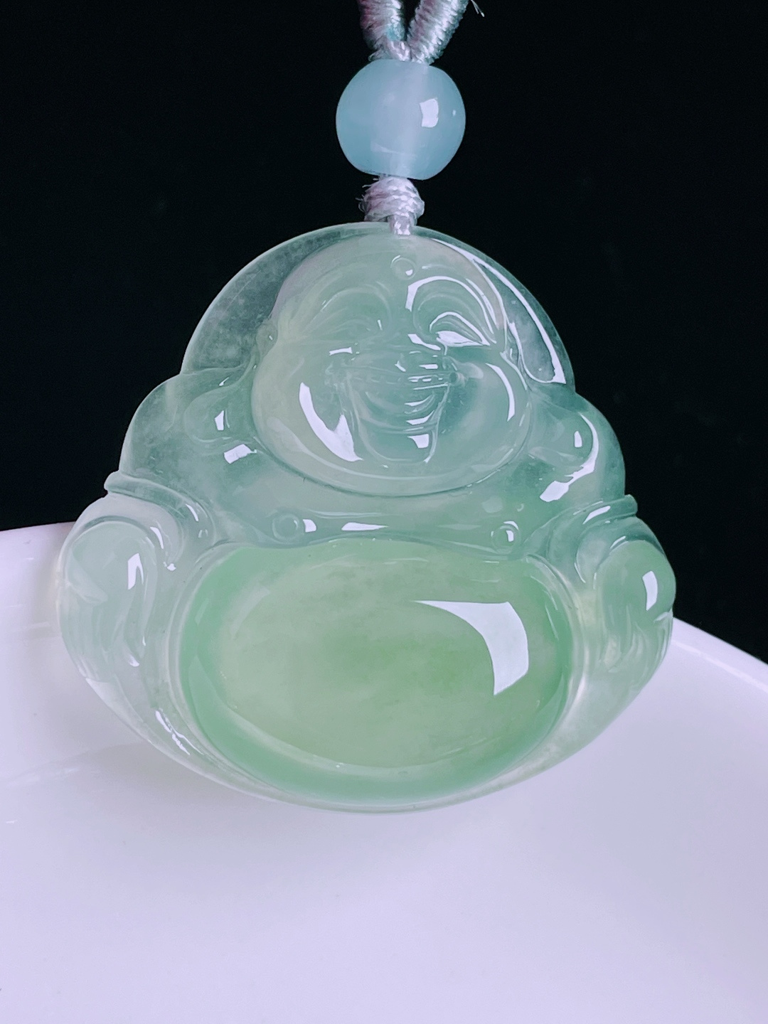 ️冰绿佛公，老种起光，细底通透，尺寸：28.2/30.6/6mm0513