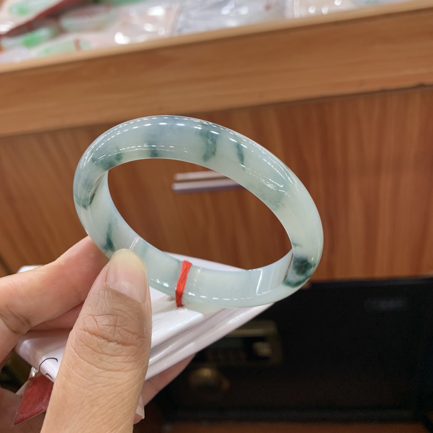 051215FN 飘花贵妃翡翠手镯 56-50-12.5-7