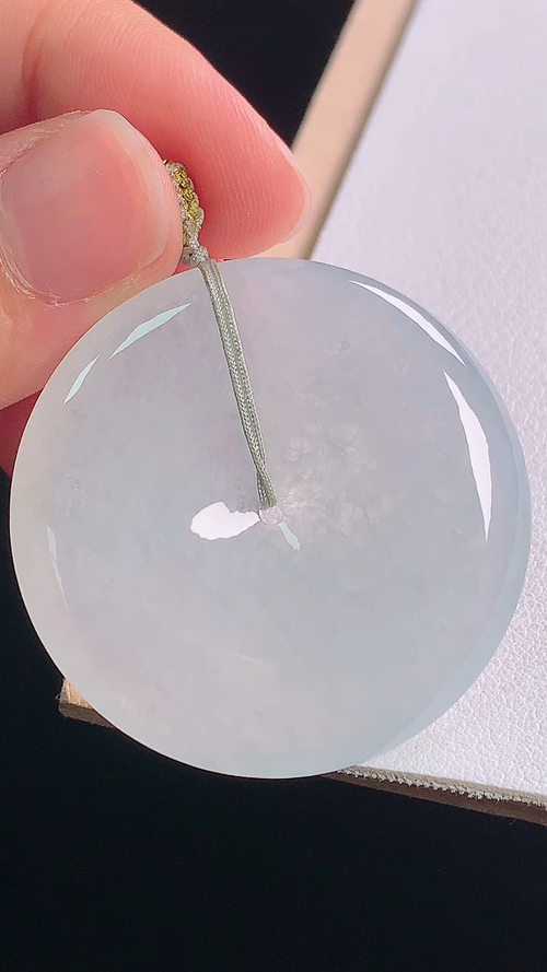 冰种平安扣，无裂，尺寸:37.6-6.1mm 6