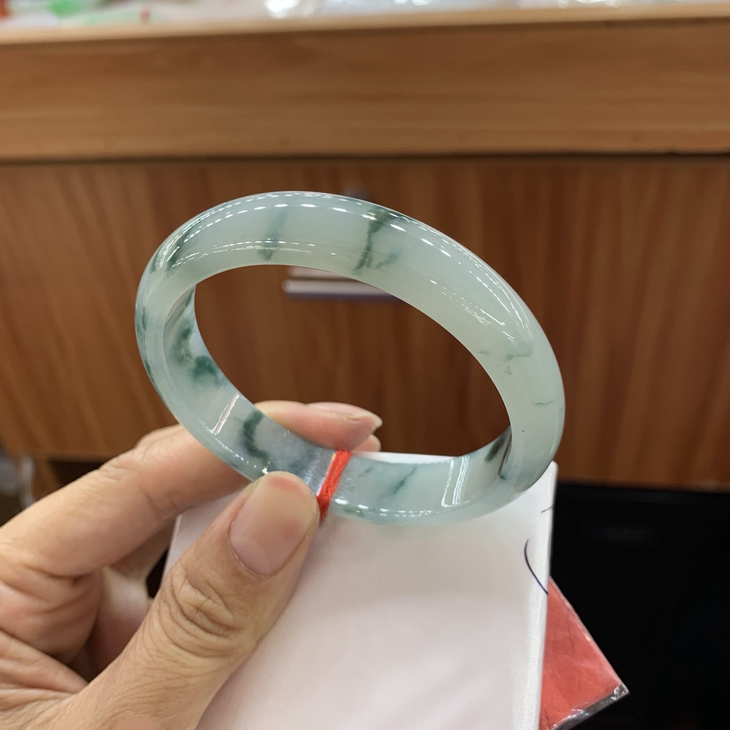 051215FN 飘花贵妃翡翠手镯 56-50-12.5-7