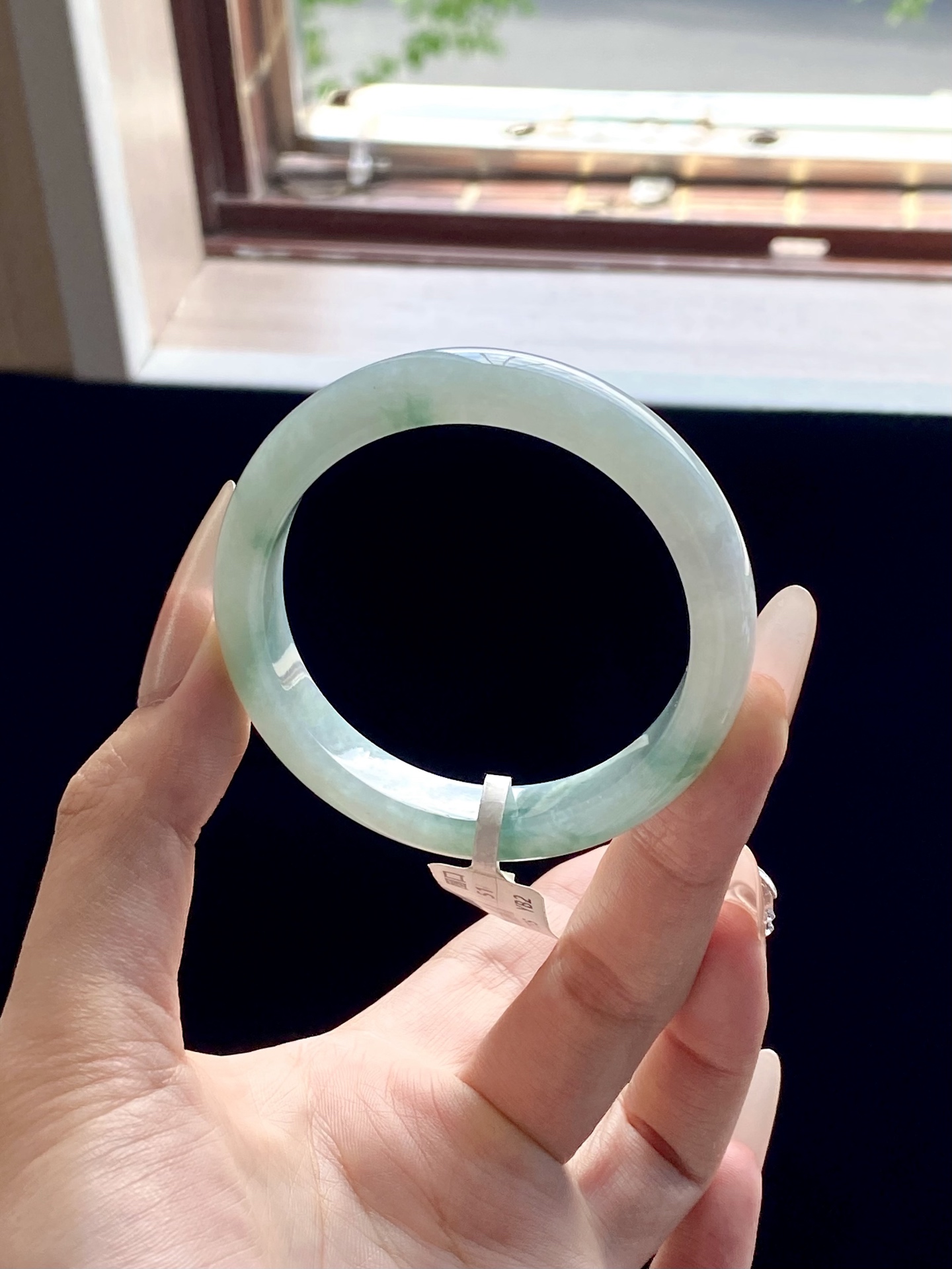 小圈口冰飘花绿飘花正圈成品(细纹不扣） HYY-7235 ⭕️51-10.5-7.5