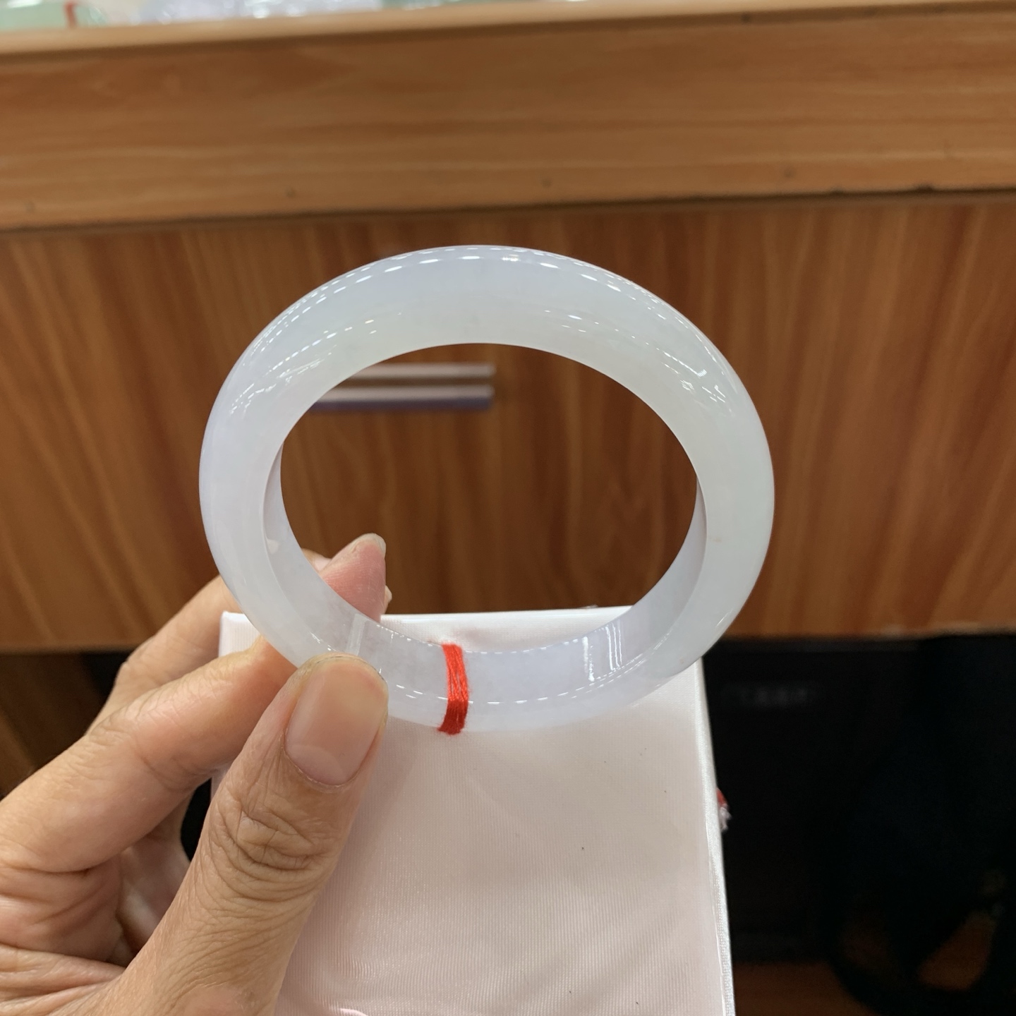 051219MMJ 冰底色正圈翡翠手镯 56.2-12.4-9.2