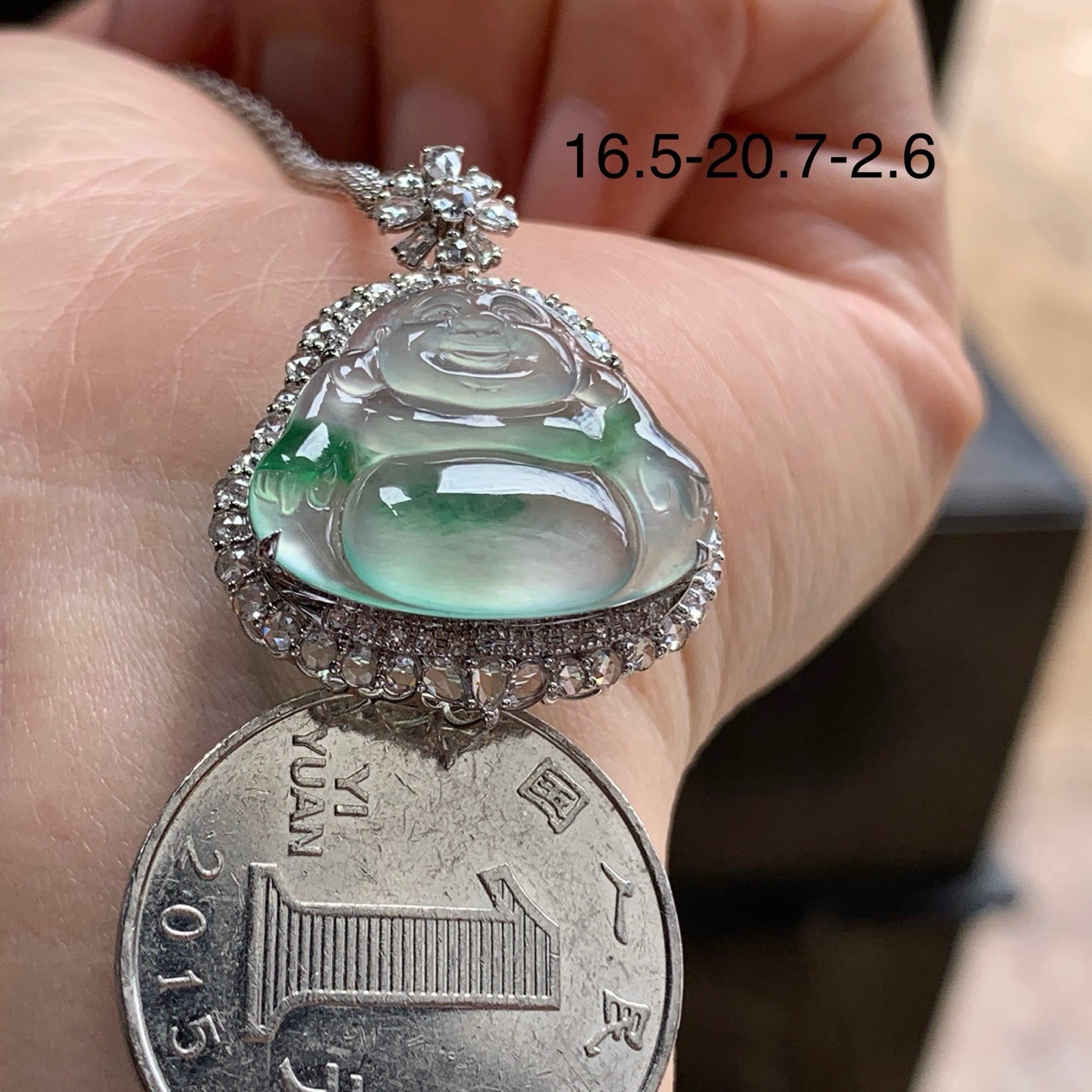 金钻镶嵌冰绿花佛公^_^冰透